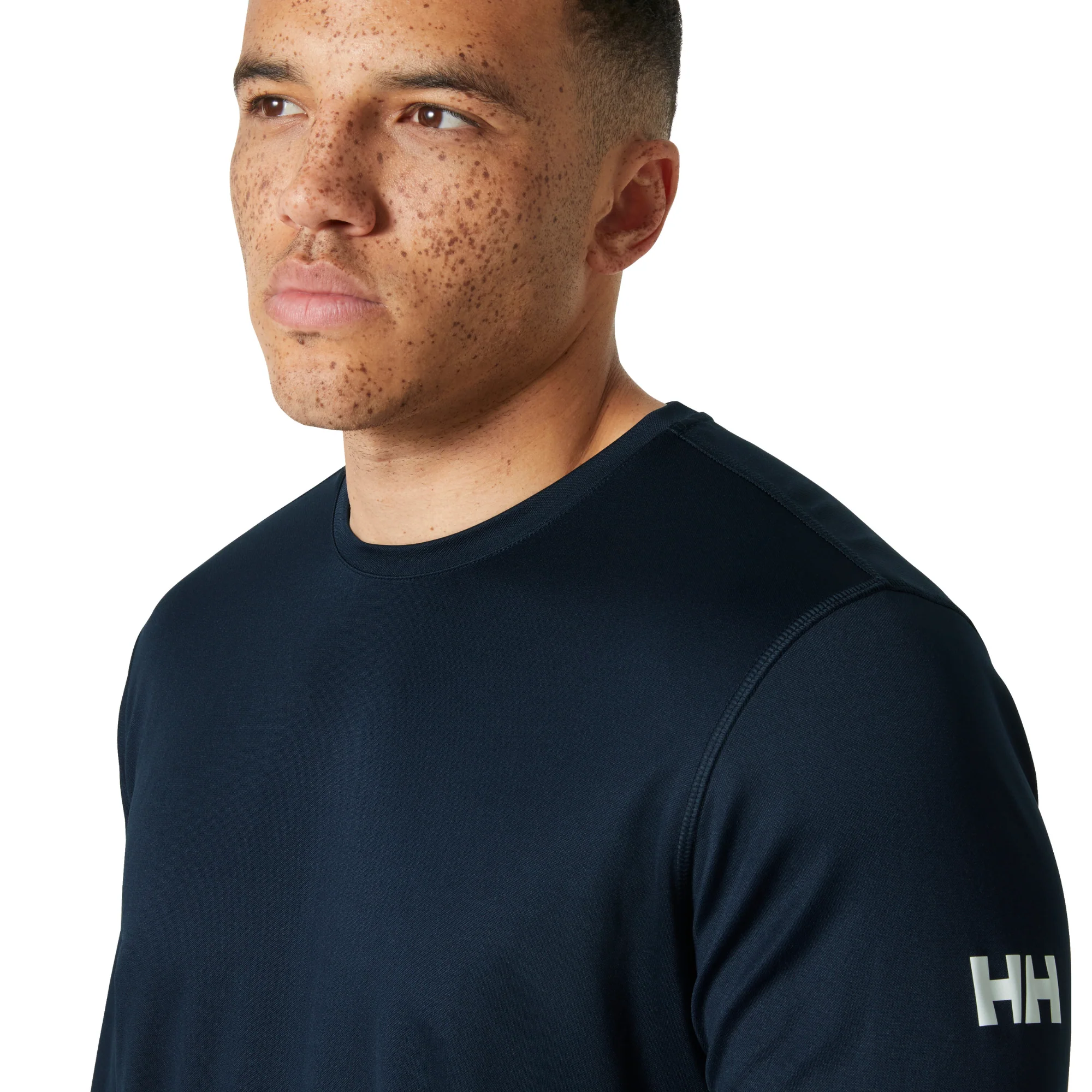 Helly Hansen Men's Tech Crew Neck Long Sleeve UPF50 Technical Top 2.0 (Navy) - Image 3