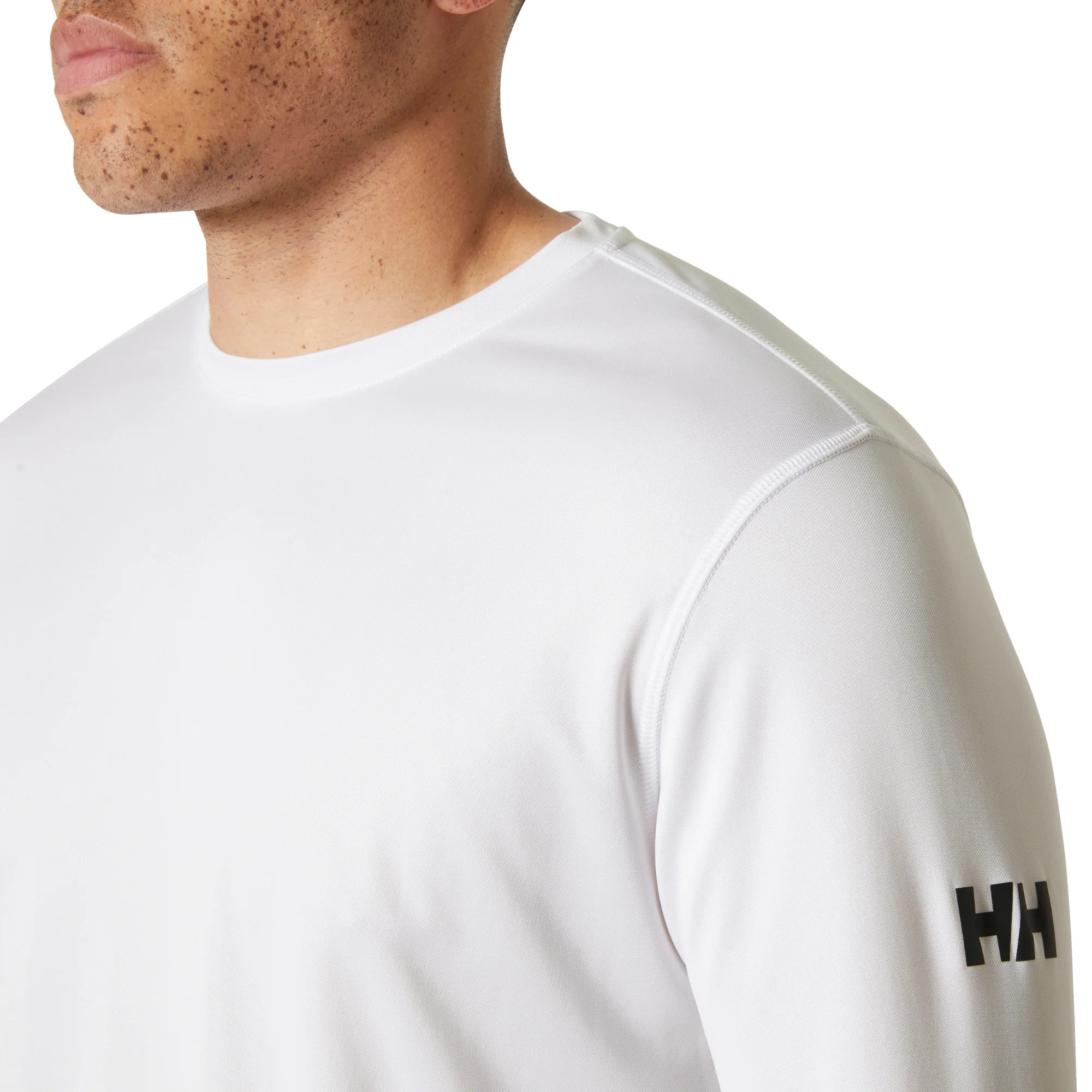 Helly Hansen Men's Tech Crew Neck Long Sleeve UPF50 Technical Top 2.0 (White) - Image 3