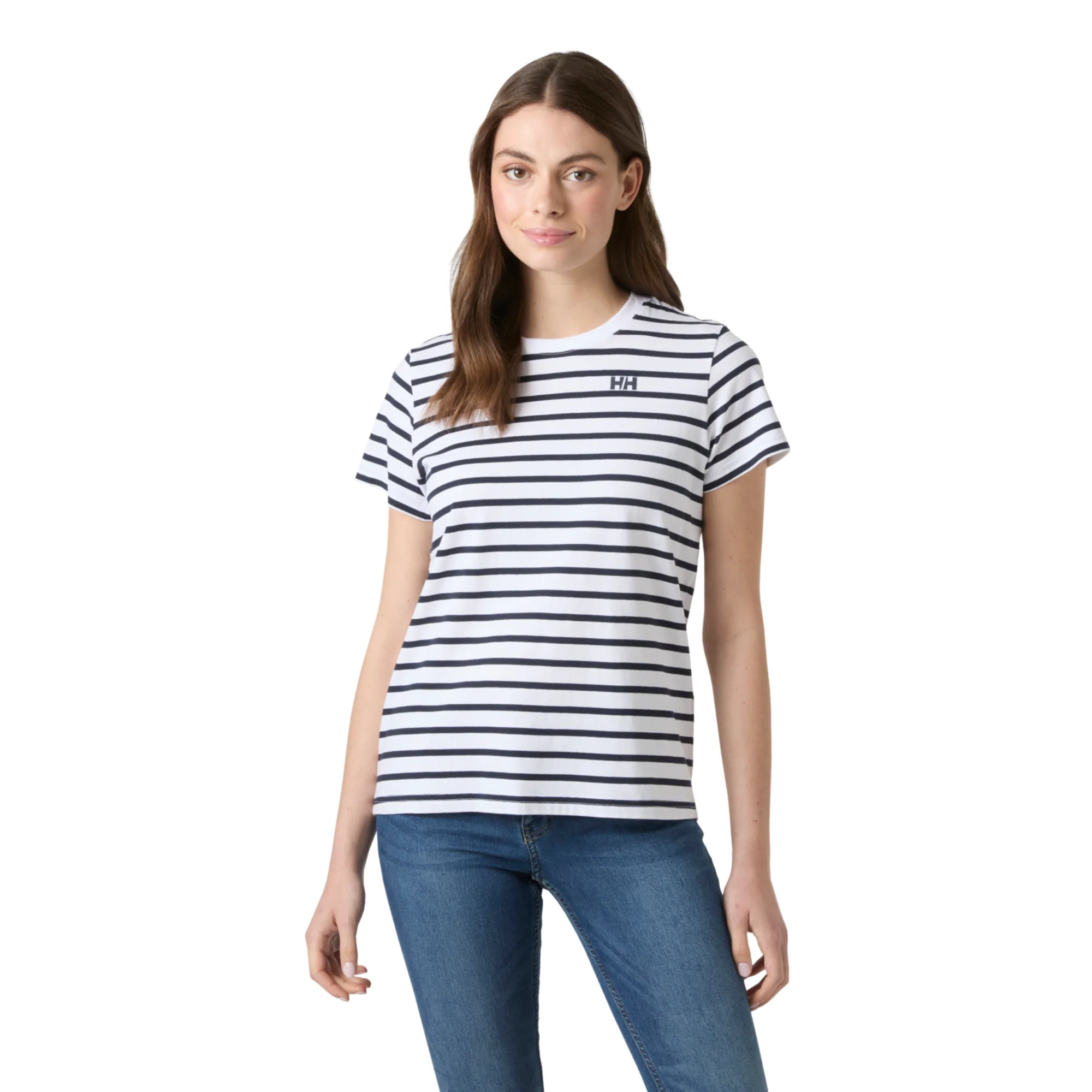 Helly Hansen Women's Core Graphic 2.0 Short Sleeve Tee (White Life Stripe)