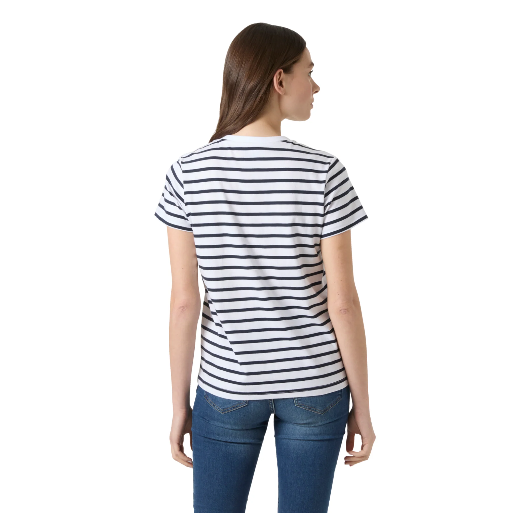 Helly Hansen Women's Core Graphic 2.0 Short Sleeve Tee (White Life Stripe) - Image 2