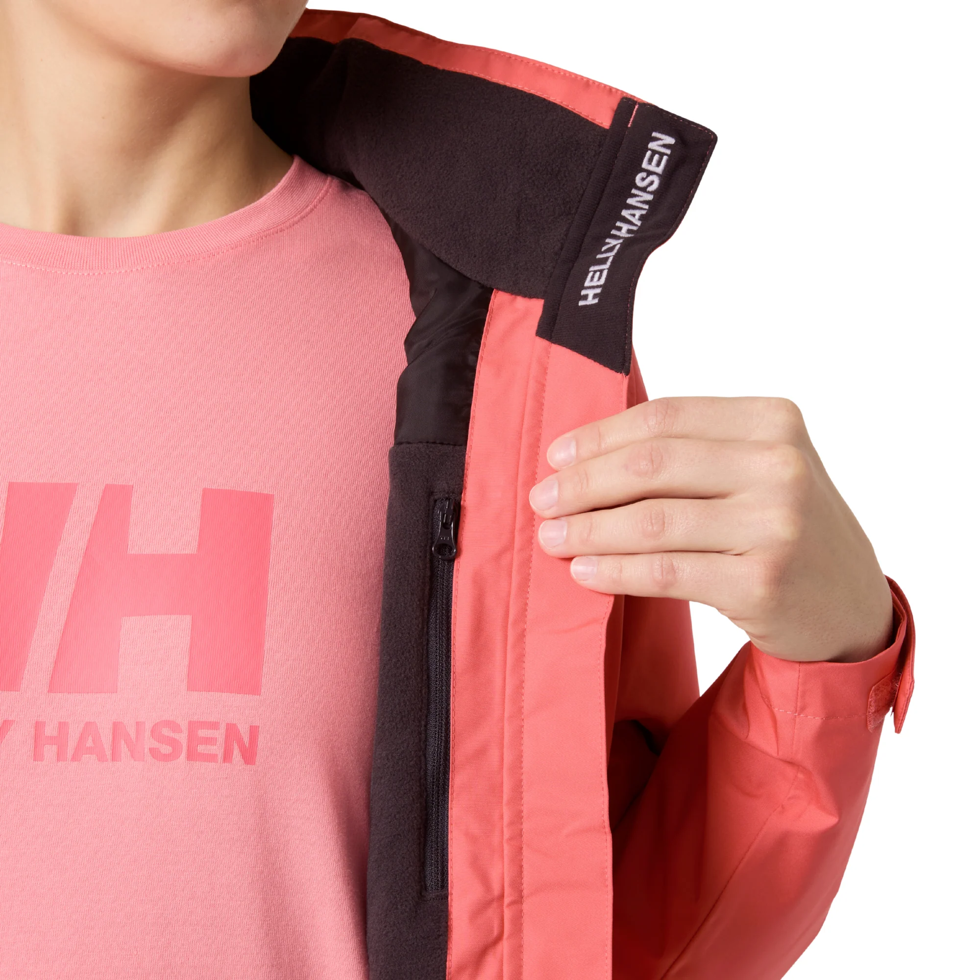 Helly Hansen Women's Crew Hooded Midlayer HT Waterproof Insulated Jacket 2.0 (Sunset Pink) - Image 3