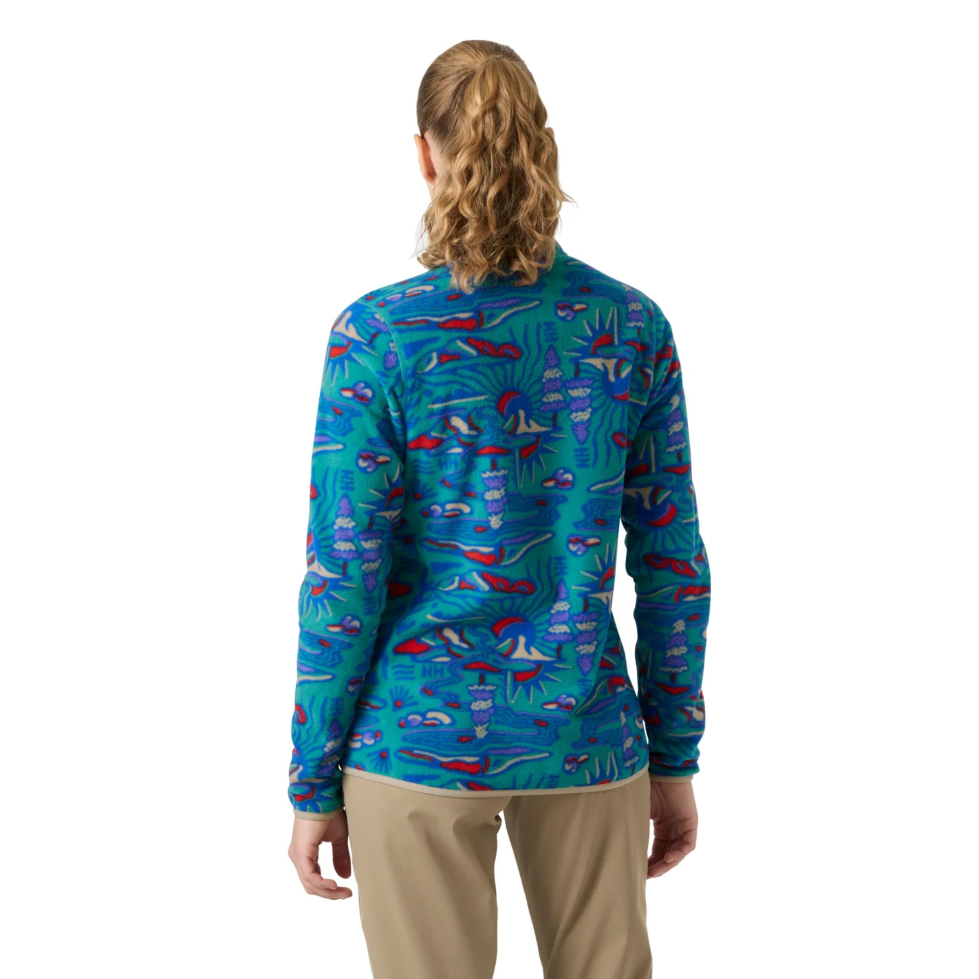 Helly Hansen Women's Maridalen Printed Half Snap Fleece (Dark Mint Rayco) - Image 2