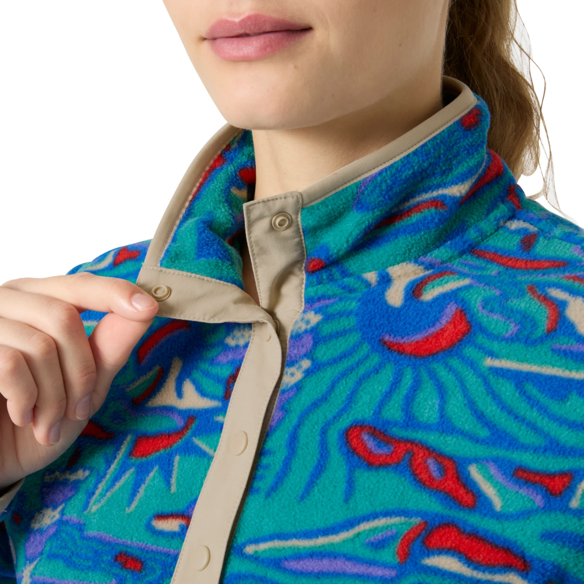 Helly Hansen Women's Maridalen Printed Half Snap Fleece (Dark Mint Rayco) - Image 3
