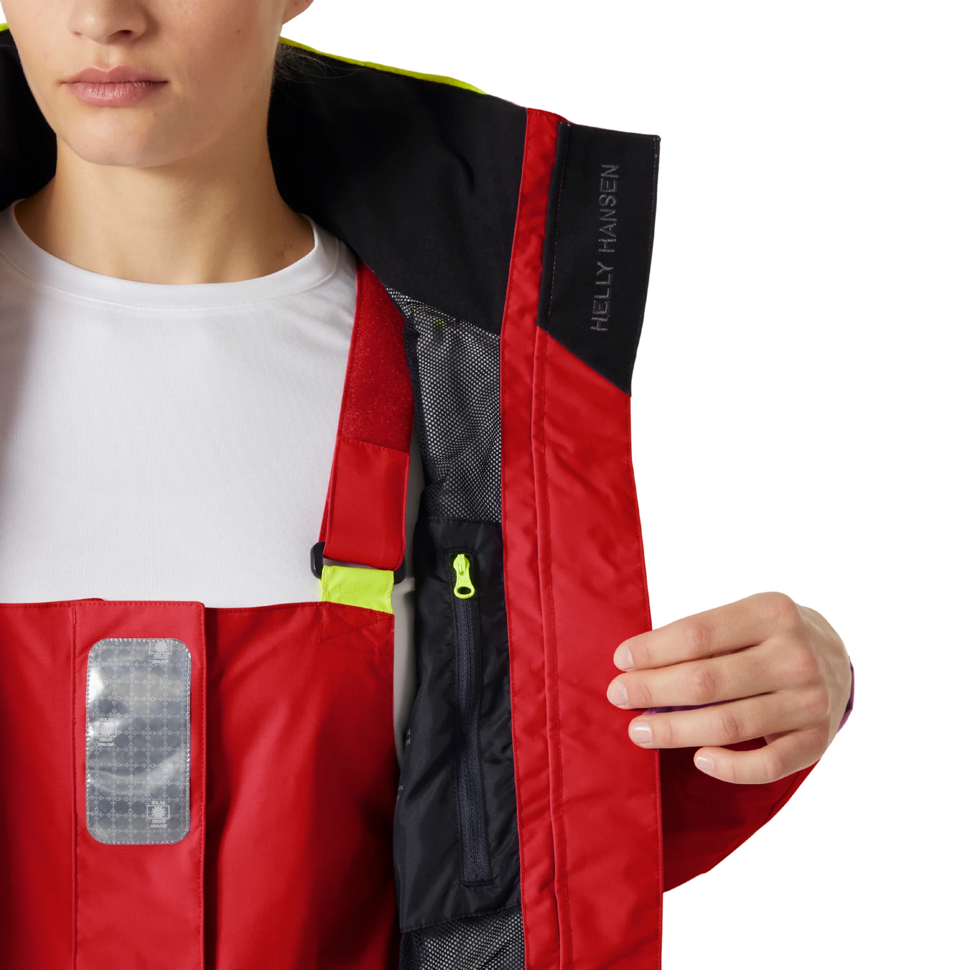 Helly Hansen Women's Pier 4.0 HT Waterproof Sailing Jacket (Alert Red) - Image 9