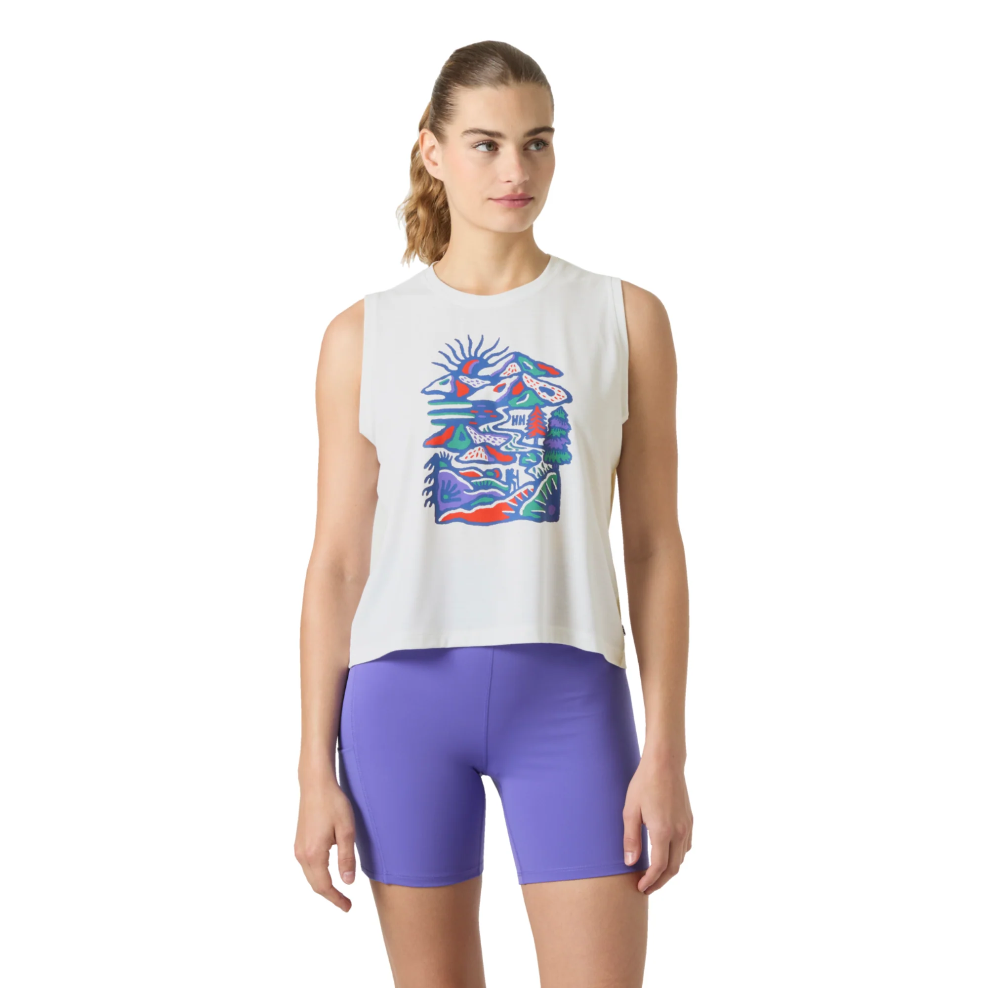 Helly Hansen Women's Skog Graphic UPF50 Technical Tank Top (White)