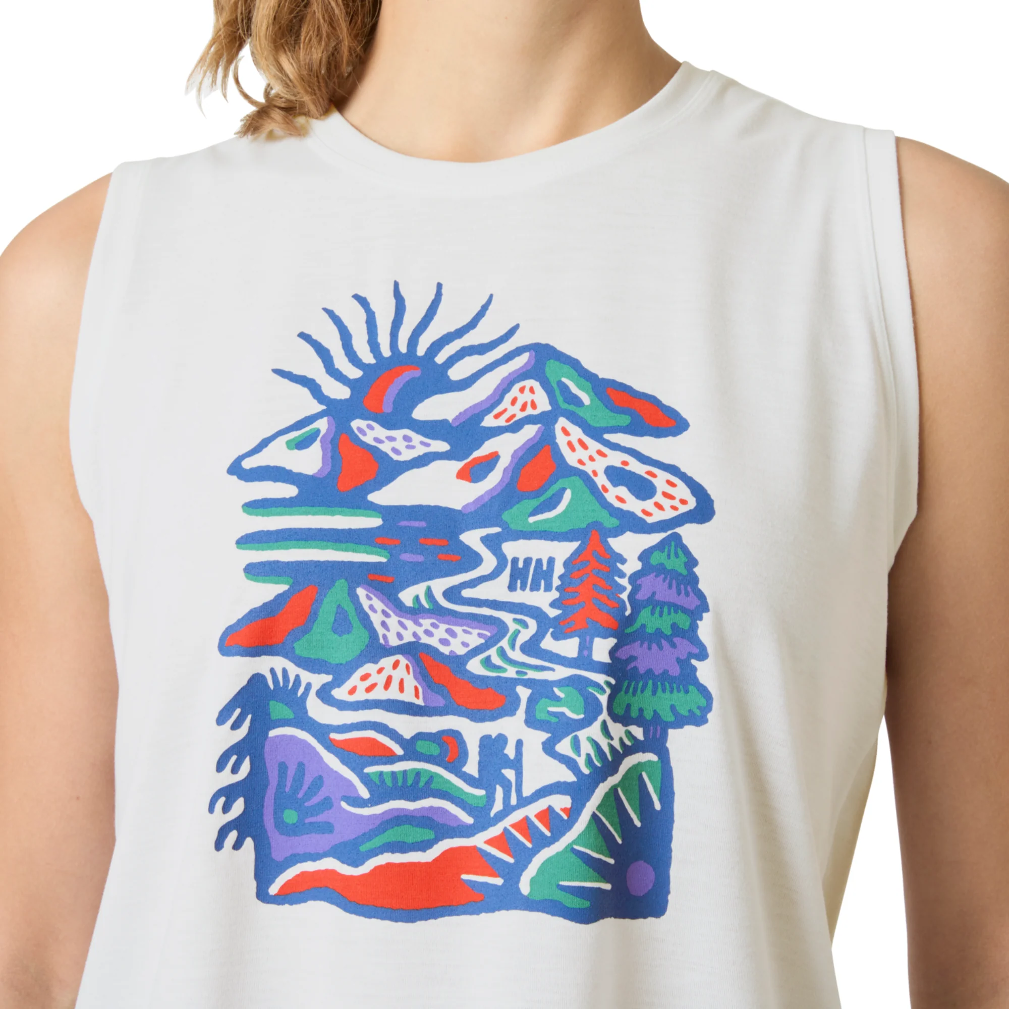 Helly Hansen Women's Skog Graphic UPF50 Technical Tank Top (White) - Image 3