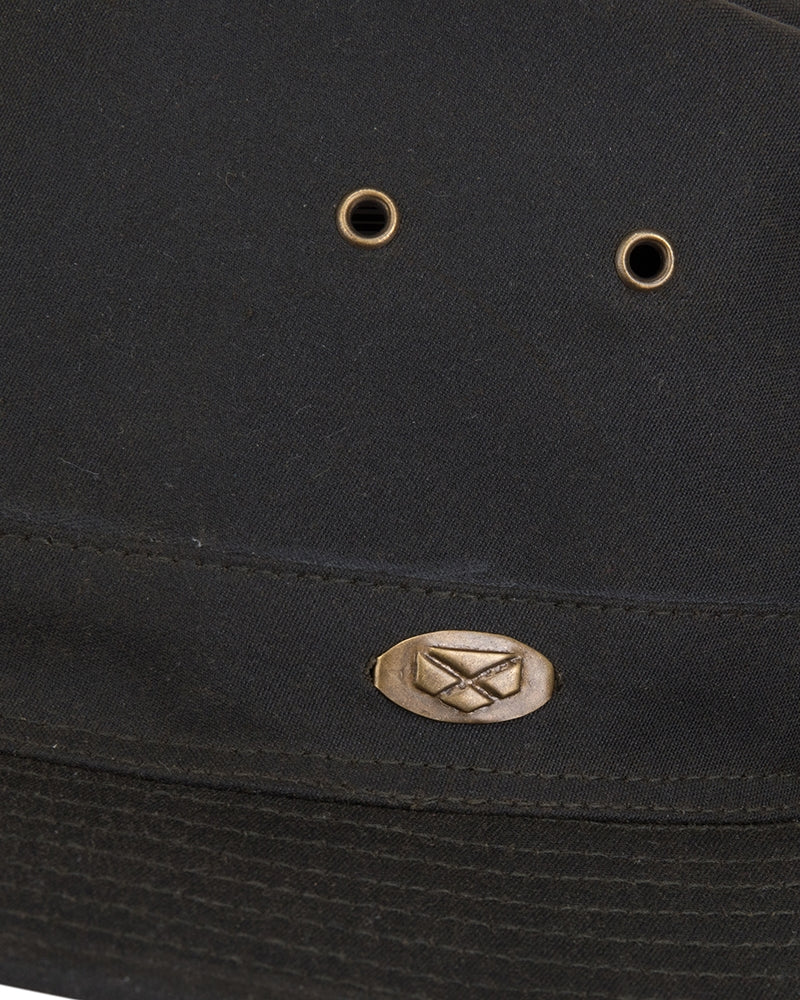 Hoggs of Fife Caledonia Waxed Brimmed Hat (Antique Olive) - Image 3