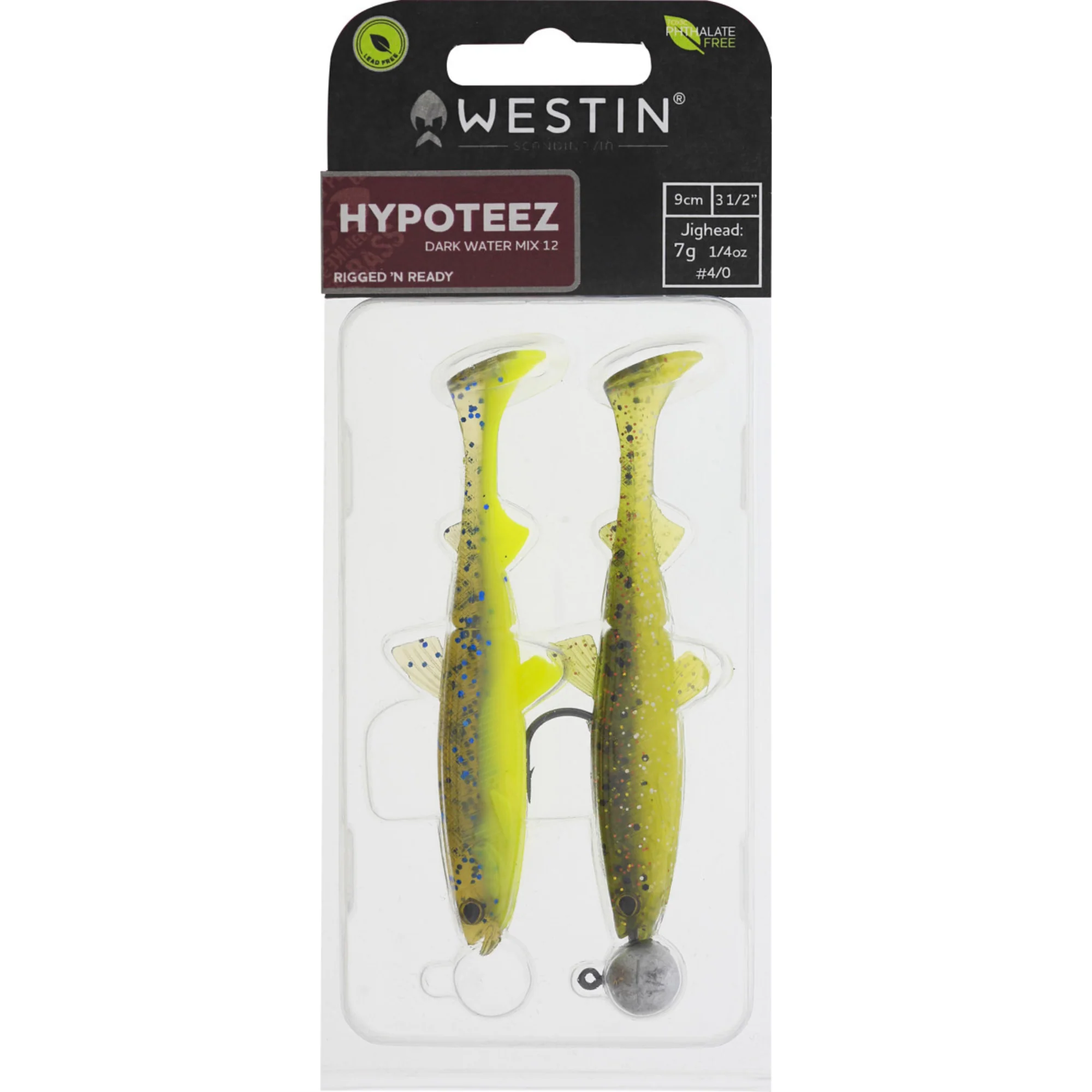 Westin Hypoteez Shadtail R n R Soft Lure (9cm/7g/#4/0)(Clear Water Mix 13)(2 Pack) - Image 3