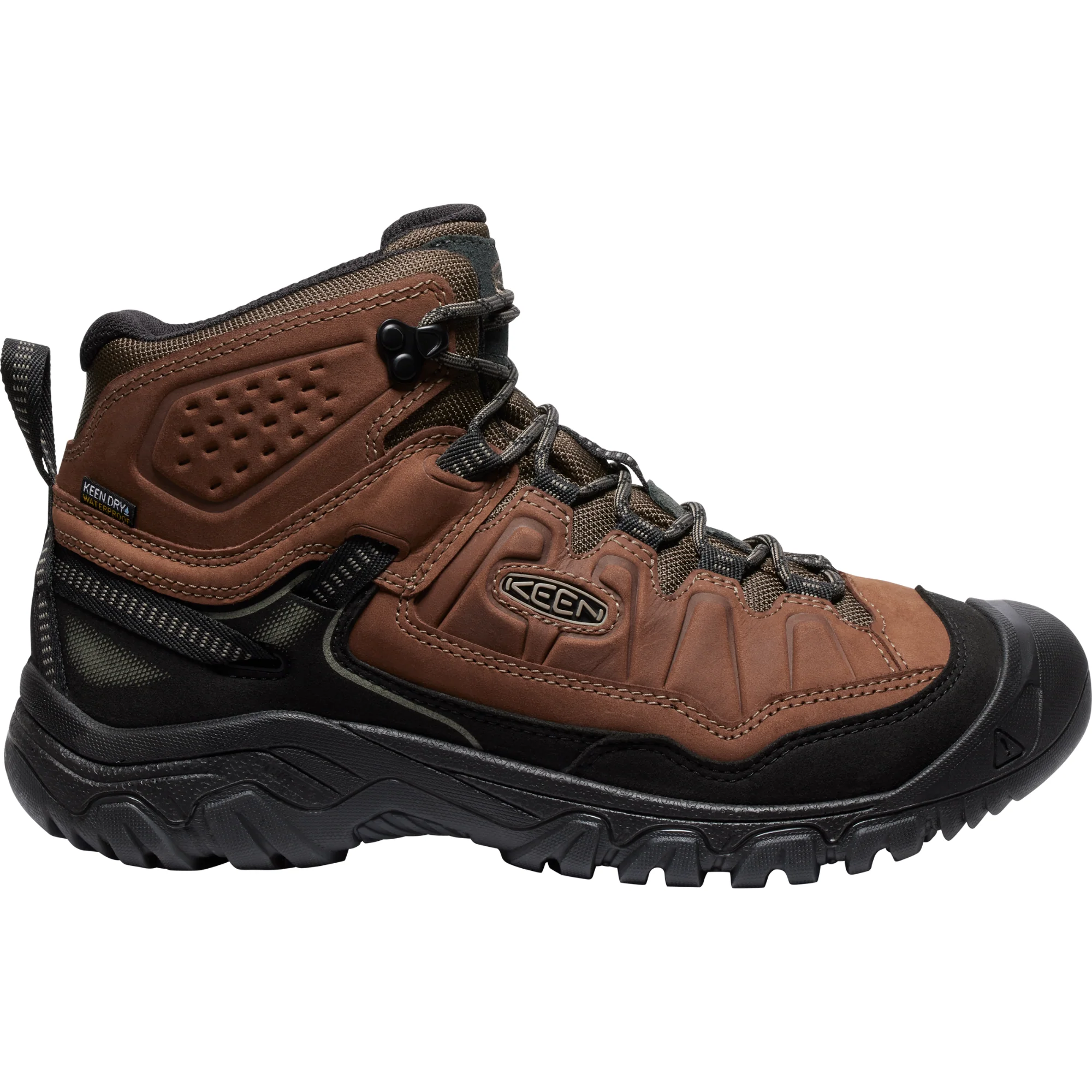 Keen Men's Targhee IV Waterproof Wide Fit Mid Trail Boots (Bison/Black)