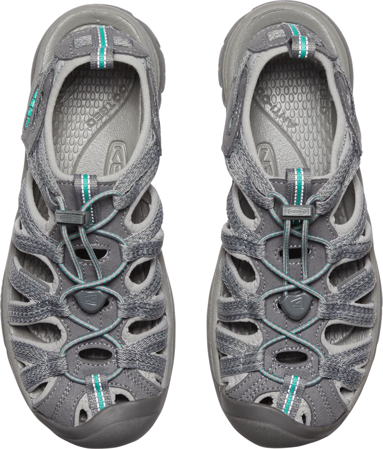 Keen Women's Whisper Closed Toe Sandals (Medium Grey/Peacock Green) - Image 7