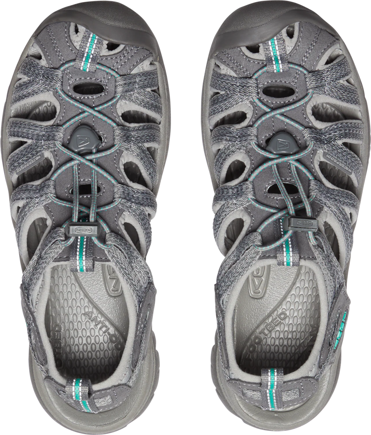 Keen Women's Whisper Closed Toe Sandals (Medium Grey/Peacock Green) - Image 8