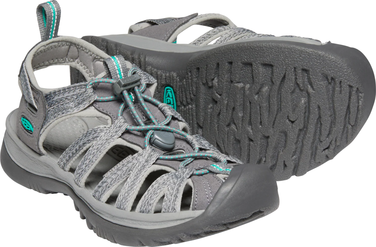 Keen Women's Whisper Closed Toe Sandals (Medium Grey/Peacock Green) - Image 9