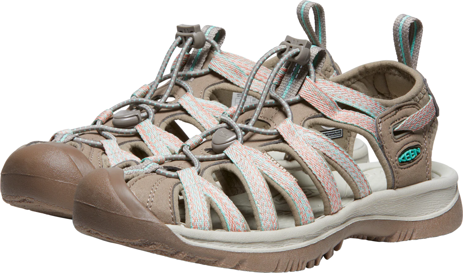 Keen Women's Whisper Closed Toe Sandals (Taupe/Coral) - Image 6