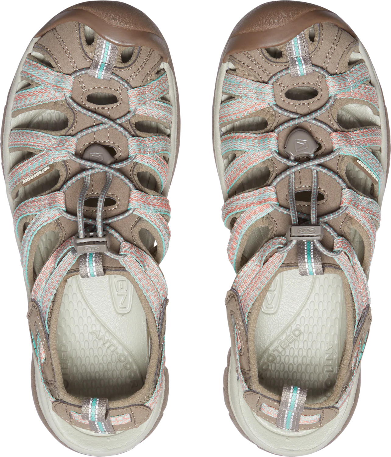 Keen Women's Whisper Closed Toe Sandals (Taupe/Coral) - Image 8