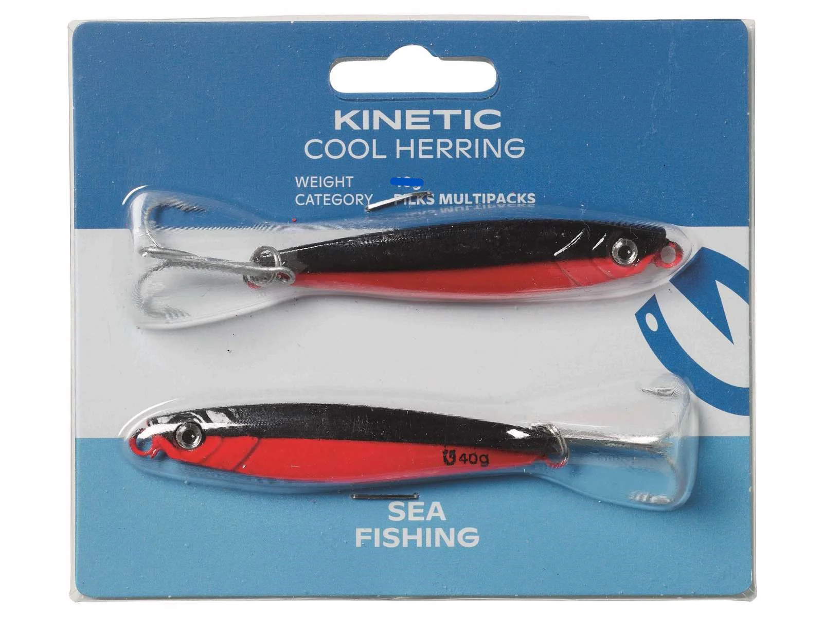 Kinetic Cool Herring Metal Lures (60g)(Black/Red)(2 Pack)