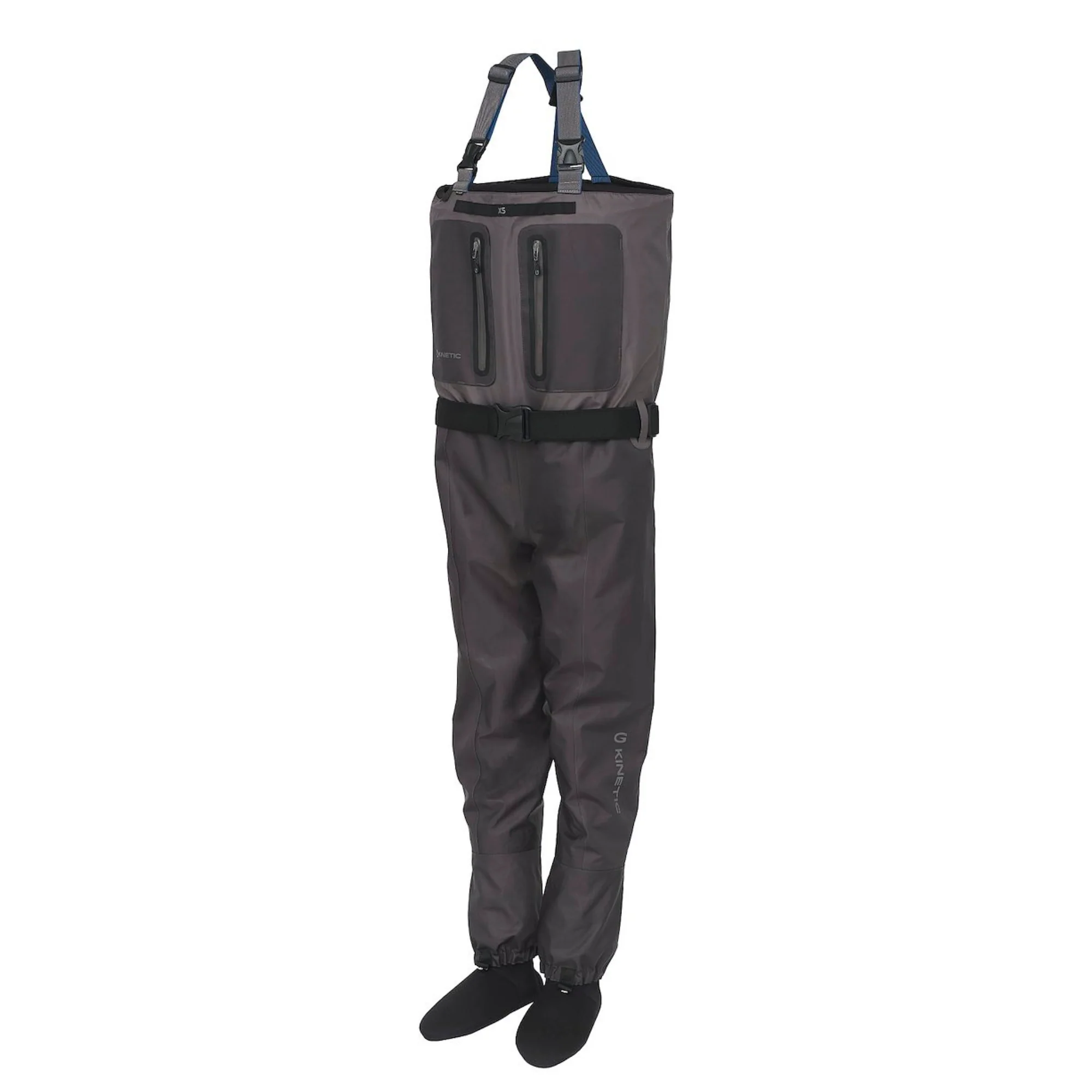 Kinetic Unisex X5 Stocking Foot Chest Waders (Boulder Grey)