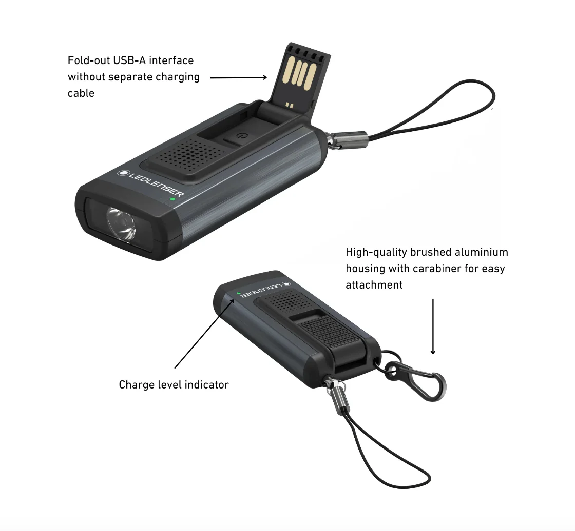 Ledlenser K6R Safety Rechargable LED Keyring Torch (Rose Gold) - Image 6