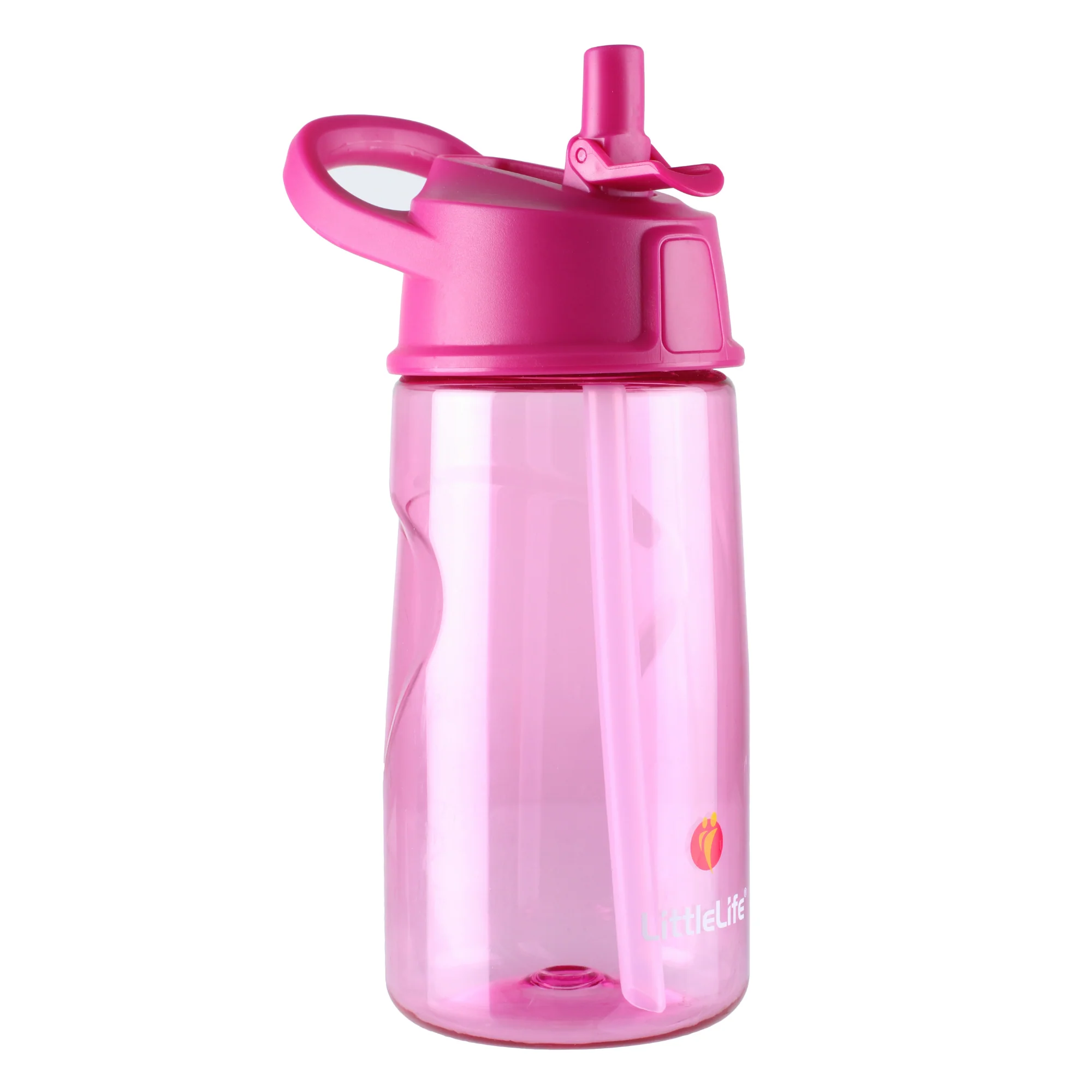 LittleLife Kids Flip-Top BPA Free 550ml Water Bottle (Pink)
