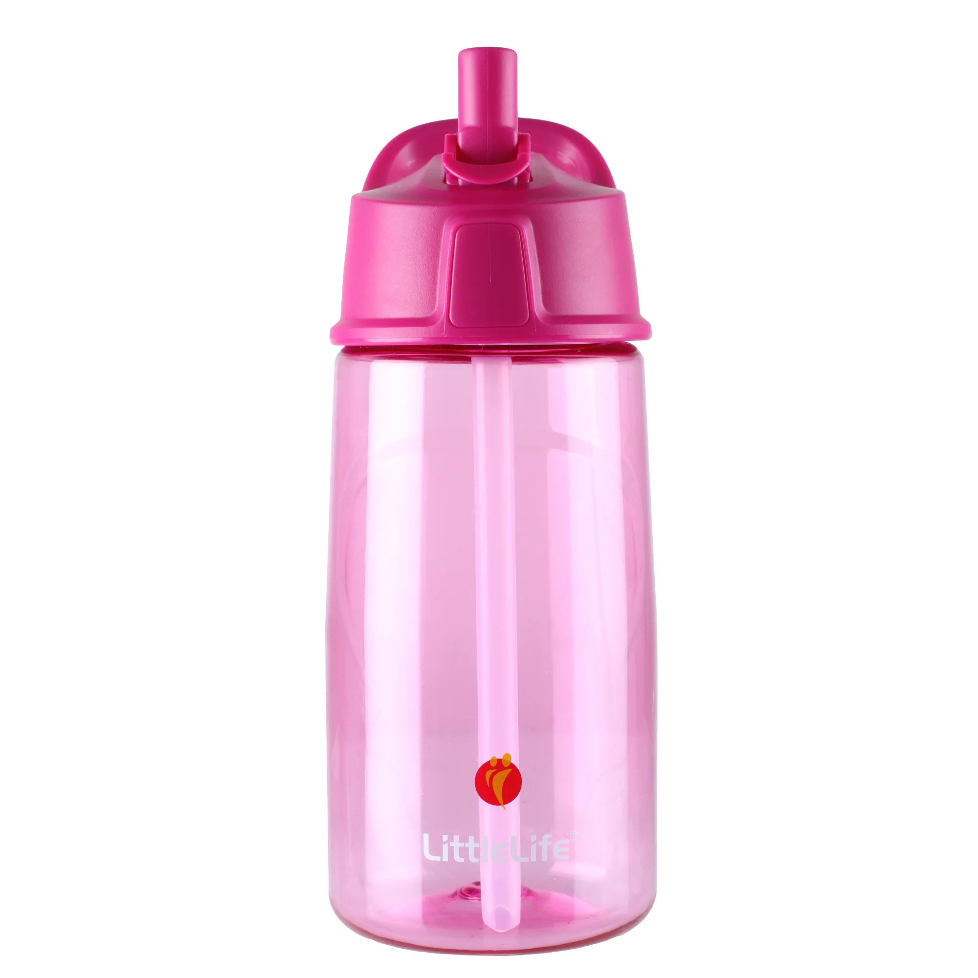 LittleLife Kids Flip-Top BPA Free 550ml Water Bottle (Pink) - Image 2