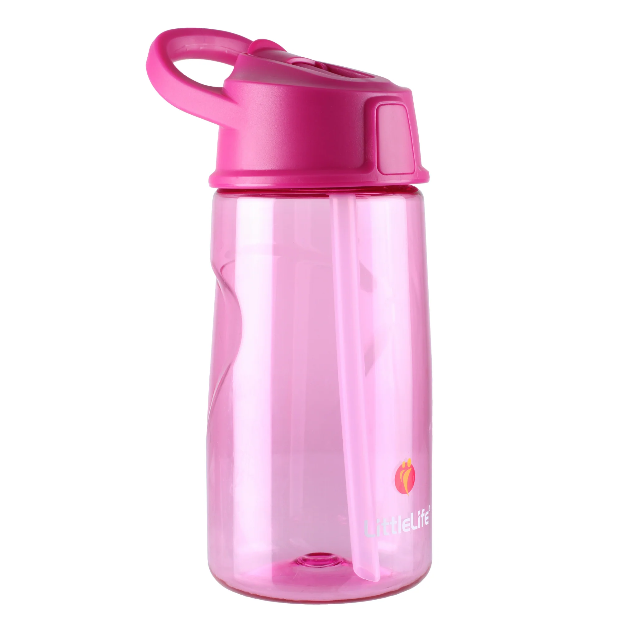 LittleLife Kids Flip-Top BPA Free 550ml Water Bottle (Pink) - Image 3