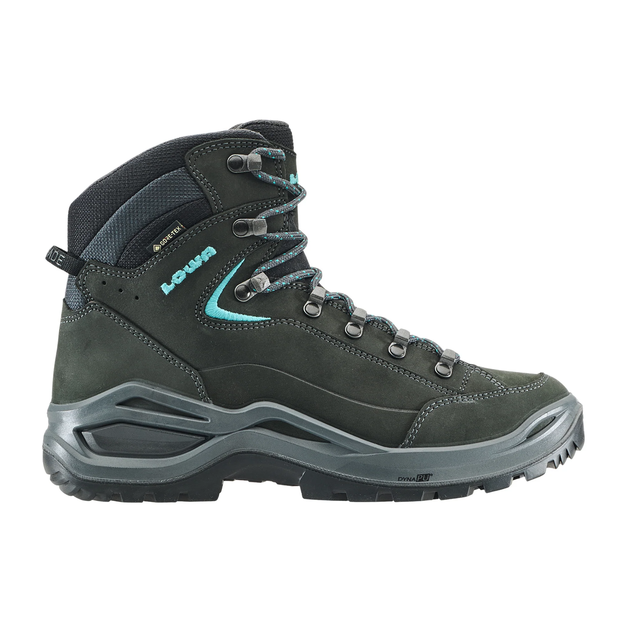 Lowa Women's Renegade Mid Evo Gore-Tex Wide Fit Hillwalking Boots (Asphalt/Turquoise)