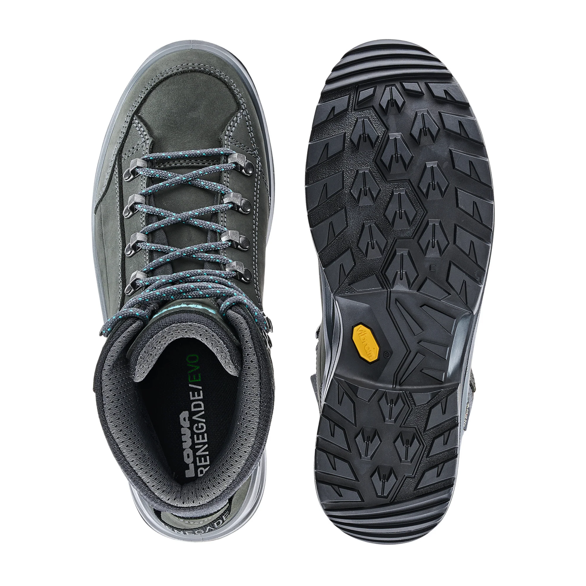 Lowa Women's Renegade Mid Evo Gore-Tex Wide Fit Hillwalking Boots (Asphalt/Turquoise) - Image 3