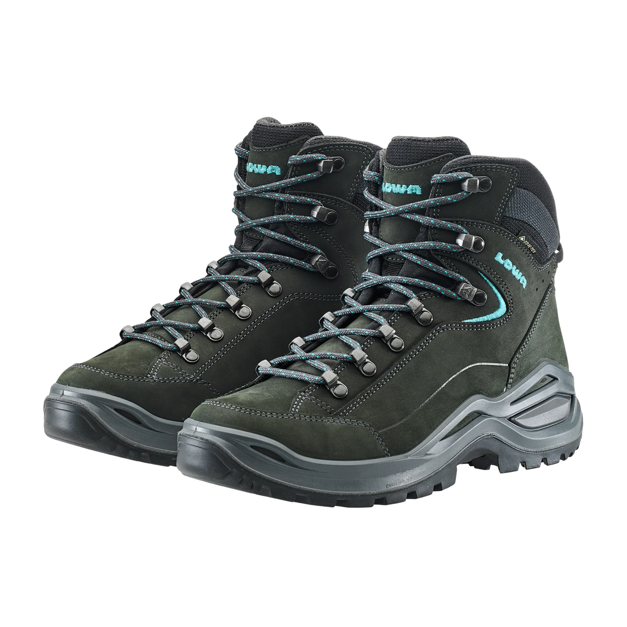 Lowa Women's Renegade Mid Evo Gore-Tex Wide Fit Hillwalking Boots (Asphalt/Turquoise) - Image 4