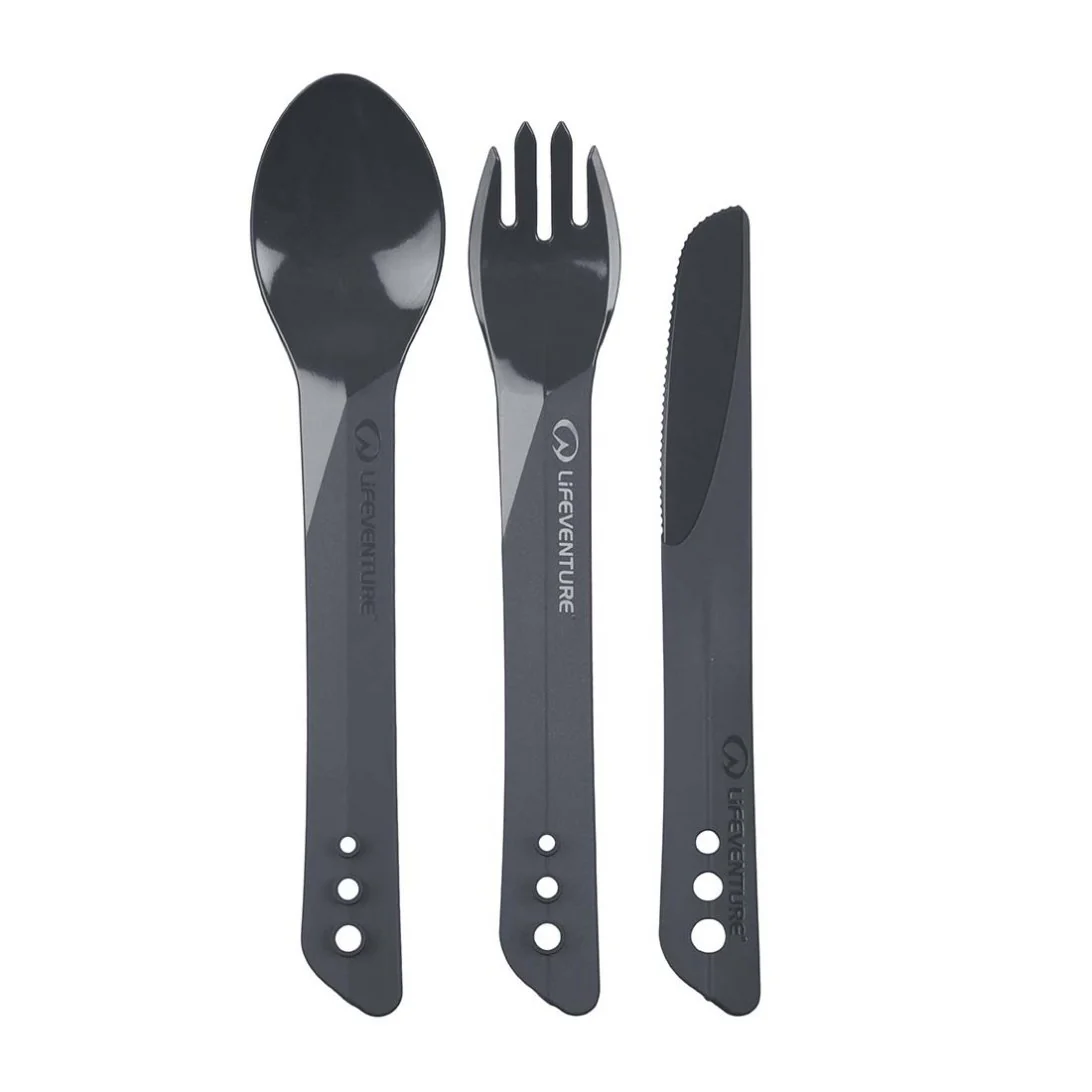 Lifeventure Ellipse BPA Free Cutlery Set (Graphite)