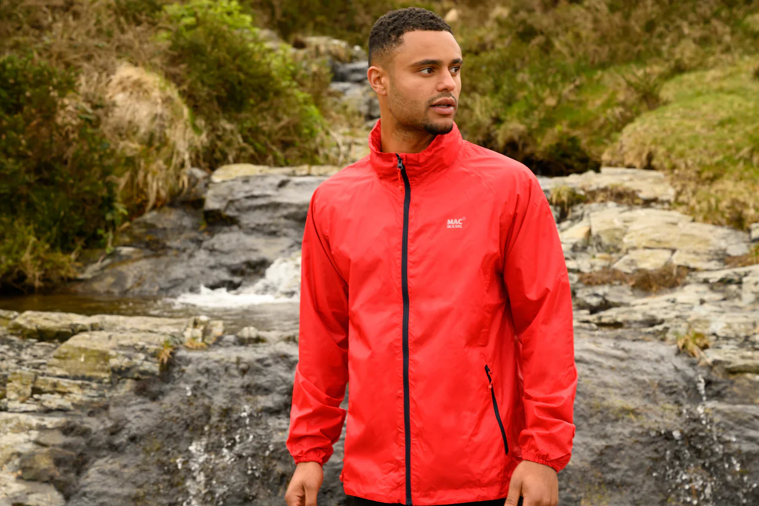 Mac In A Sac Unisex Origin 2 Waterproof Jacket (Red) - Image 2