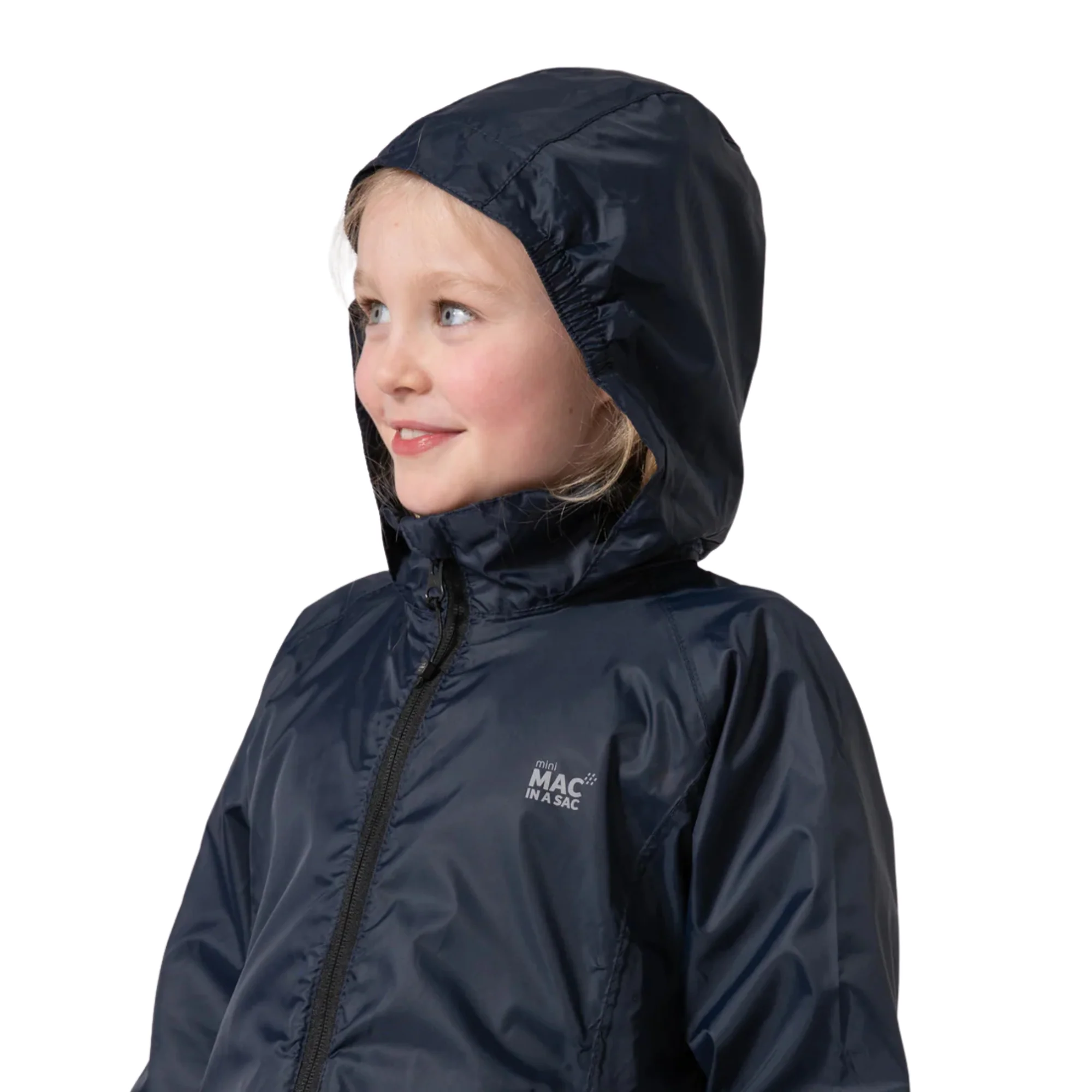 Mac In A Sac Kids Origin 2 Waterproof Jacket (Navy)(Ages 2-13) - Image 6