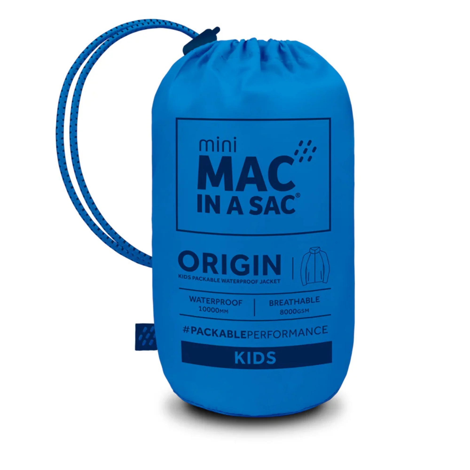 Mac In A Sac Kids Origin 2 Waterproof Jacket (Ocean Blue)(Ages 2-13) - Image 10