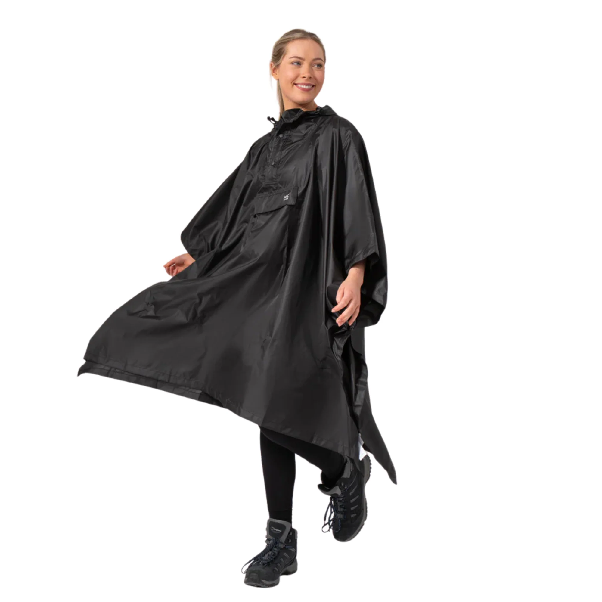Mac-In-A-Sac Unisex Waterproof Poncho (Black) - Image 3