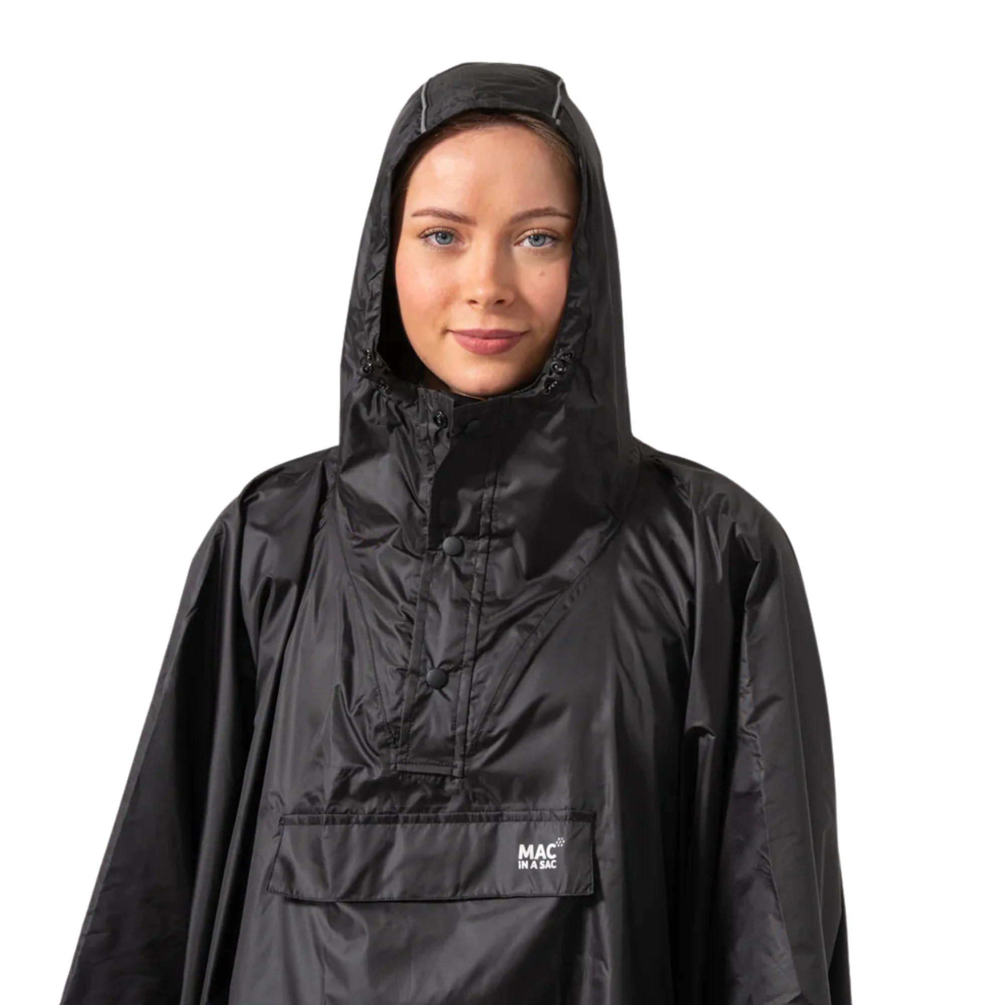 Mac-In-A-Sac Unisex Waterproof Poncho (Black) - Image 4