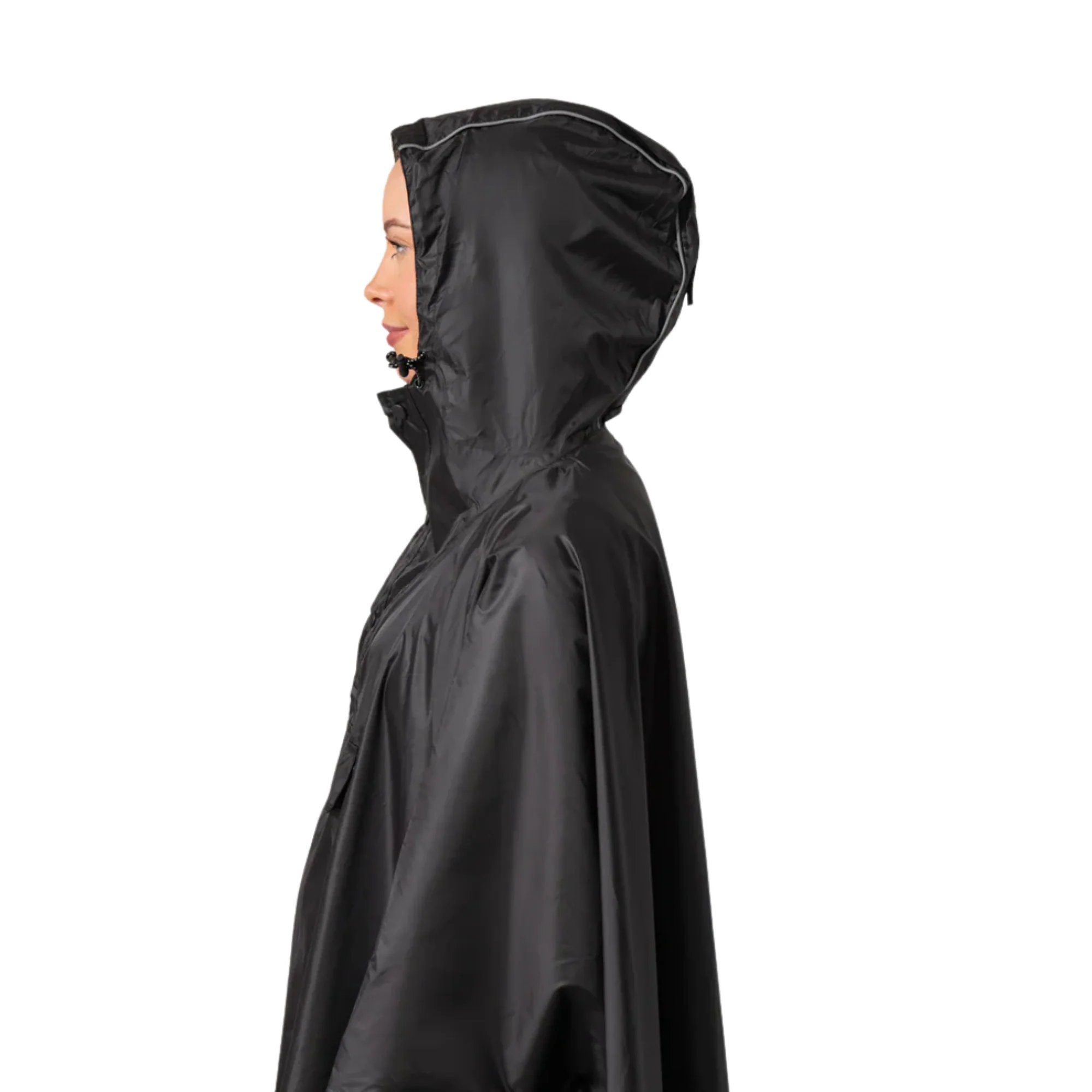 Mac-In-A-Sac Unisex Waterproof Poncho (Black) - Image 5