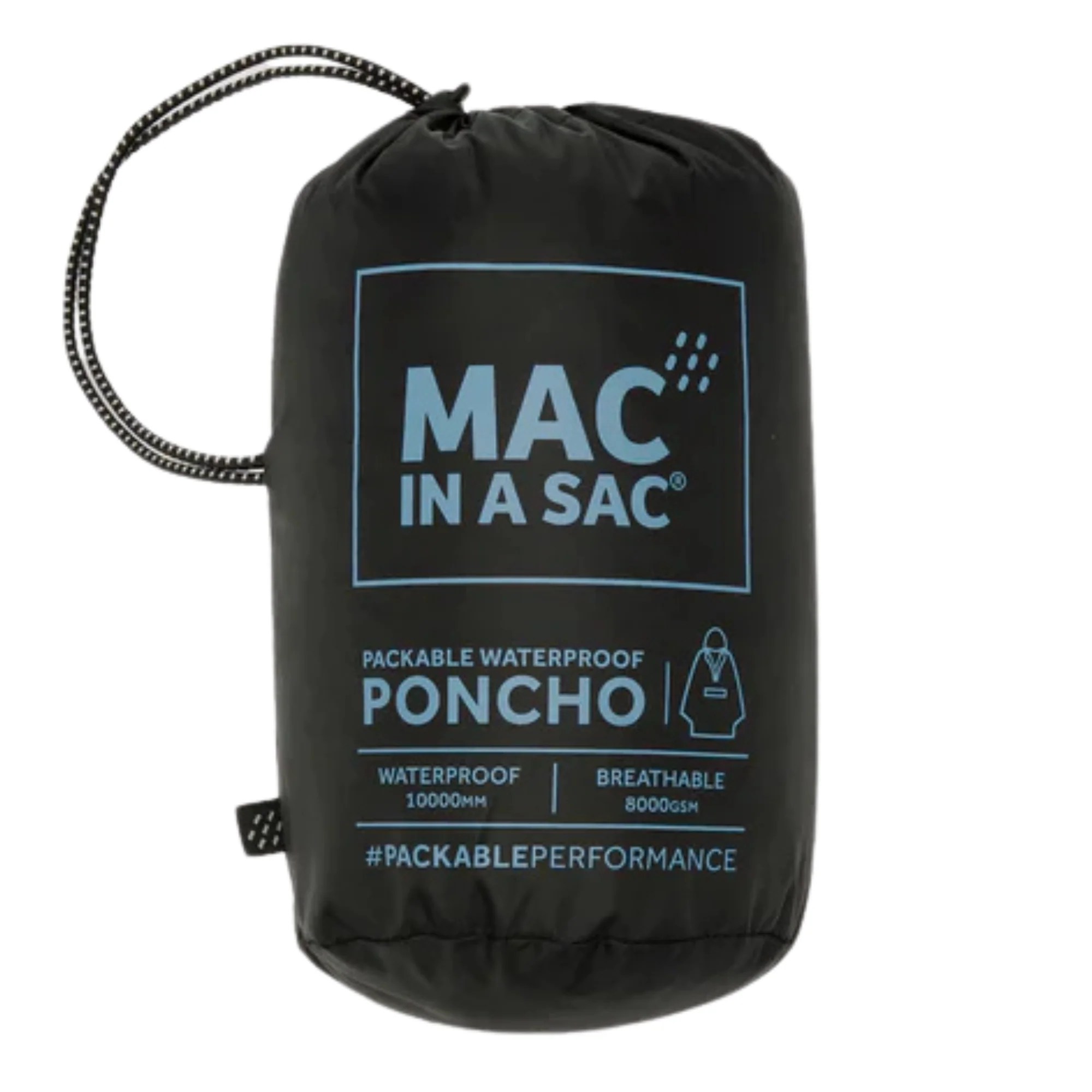 Mac-In-A-Sac Unisex Waterproof Poncho (Black) - Image 8