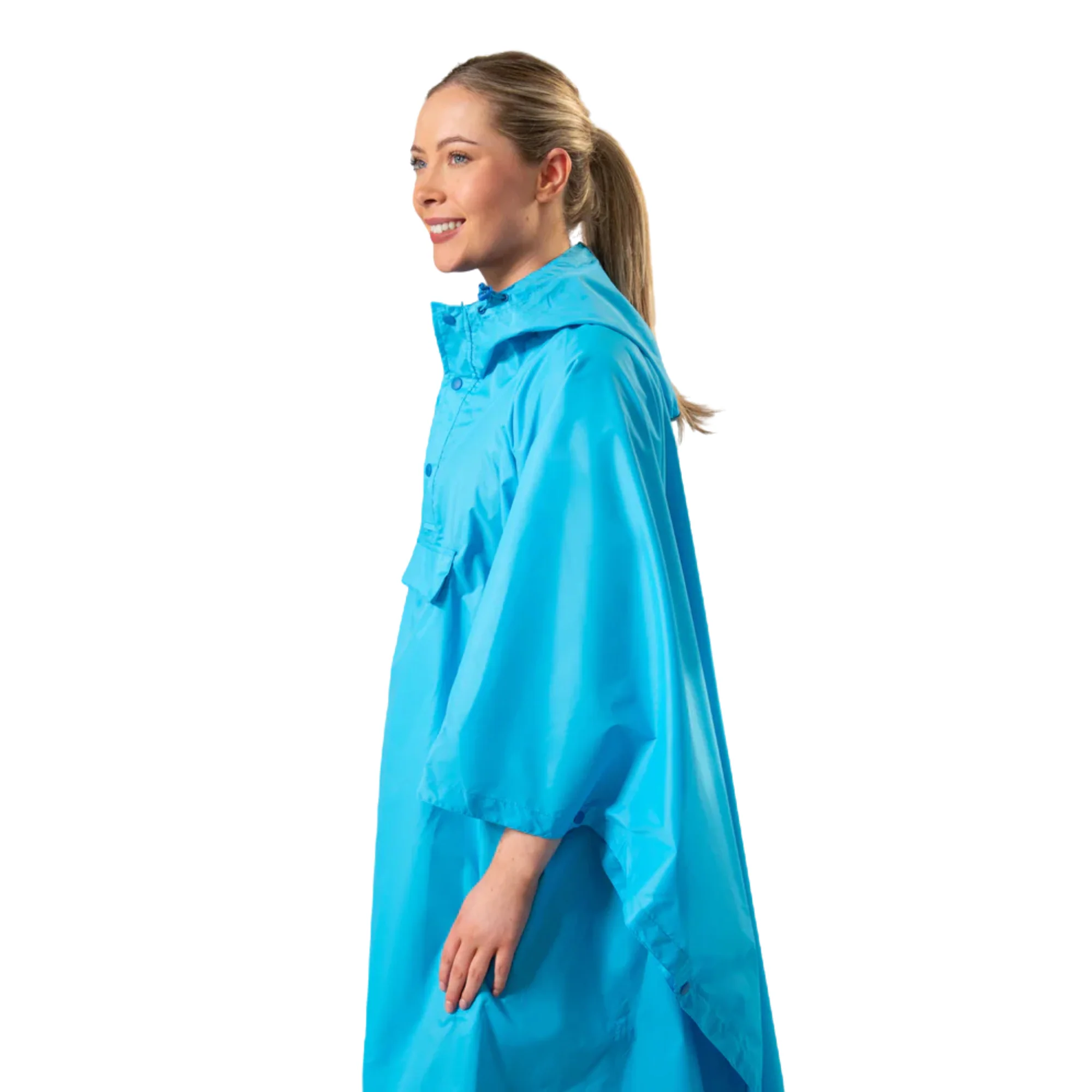 Mac-In-A-Sac Unisex Waterproof Poncho (Neon Blue) - Image 3