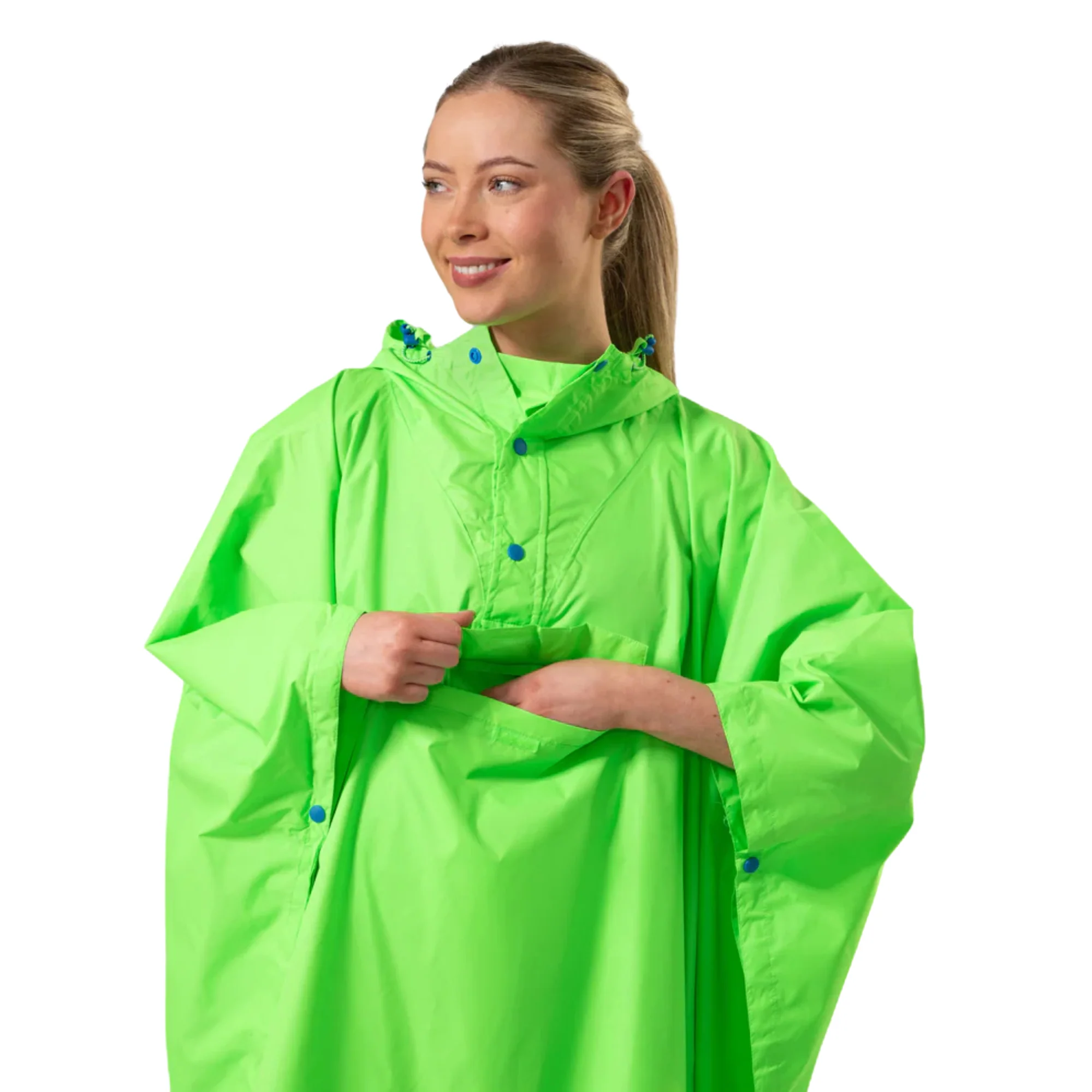 Mac-In-A-Sac Unisex Waterproof Poncho (Neon Green) - Image 4