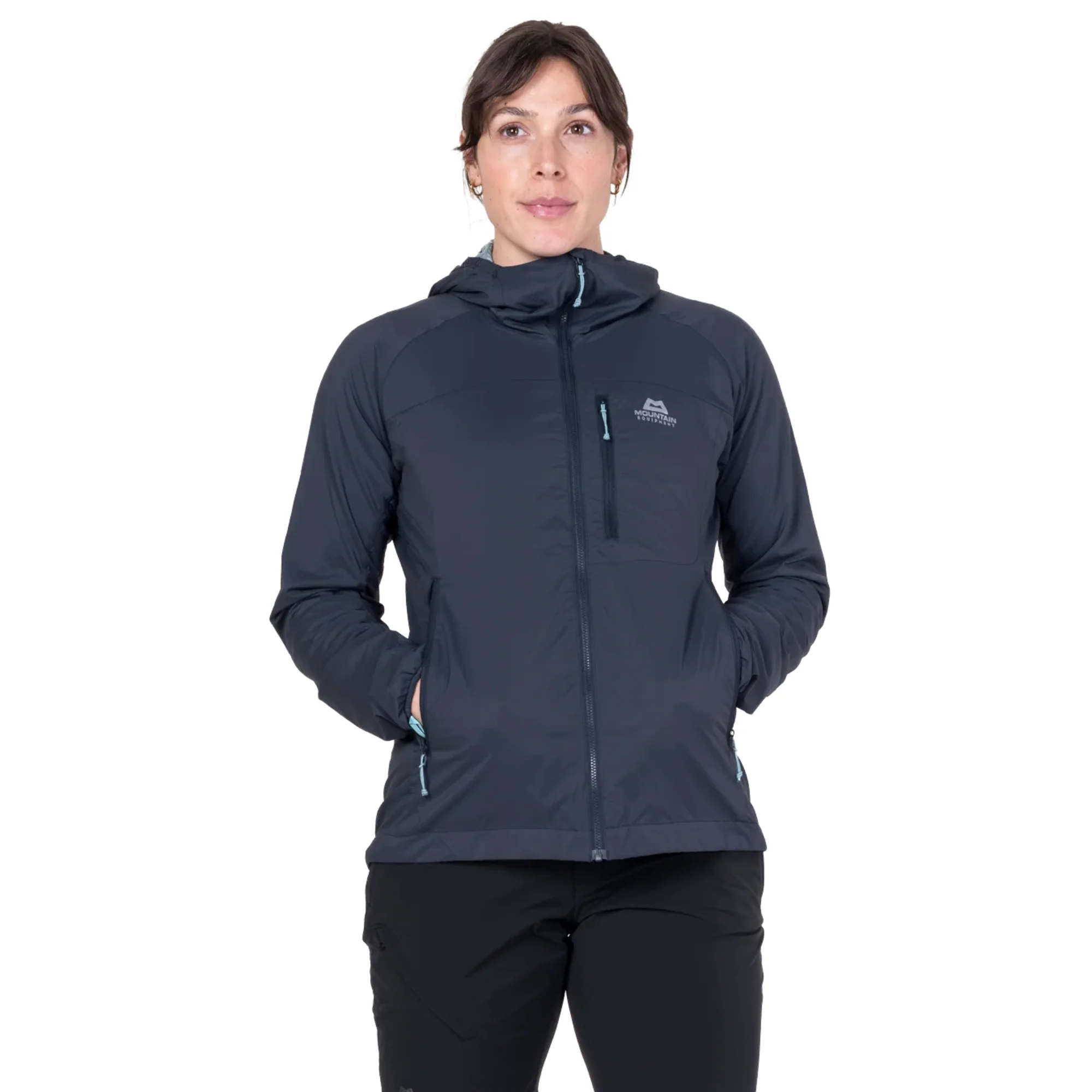 Mountain Equipment Women's Aerotherm Hooded Softshell Jacket (Blue Nights)