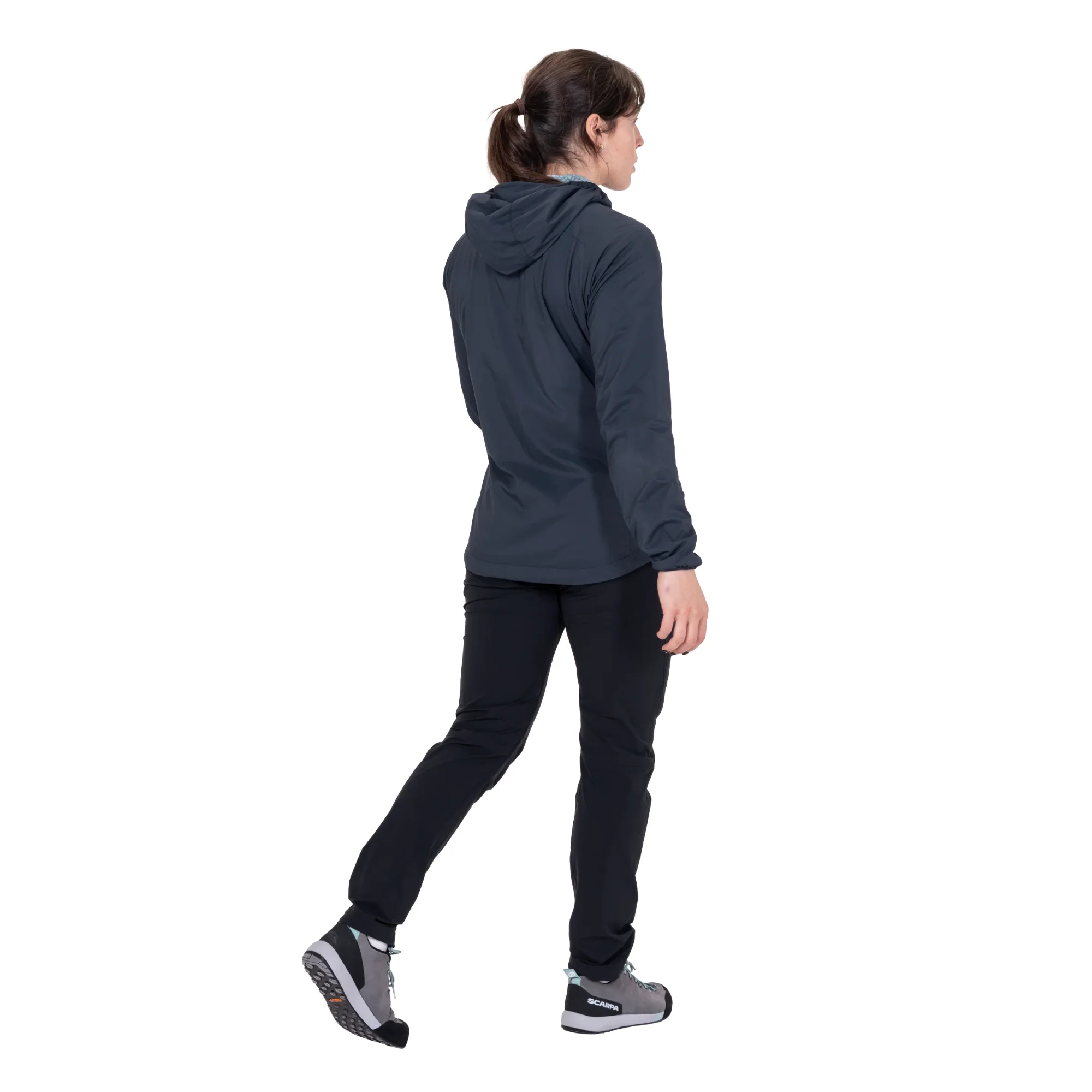 Mountain Equipment Women's Aerotherm Hooded Softshell Jacket (Blue Nights) - Image 10