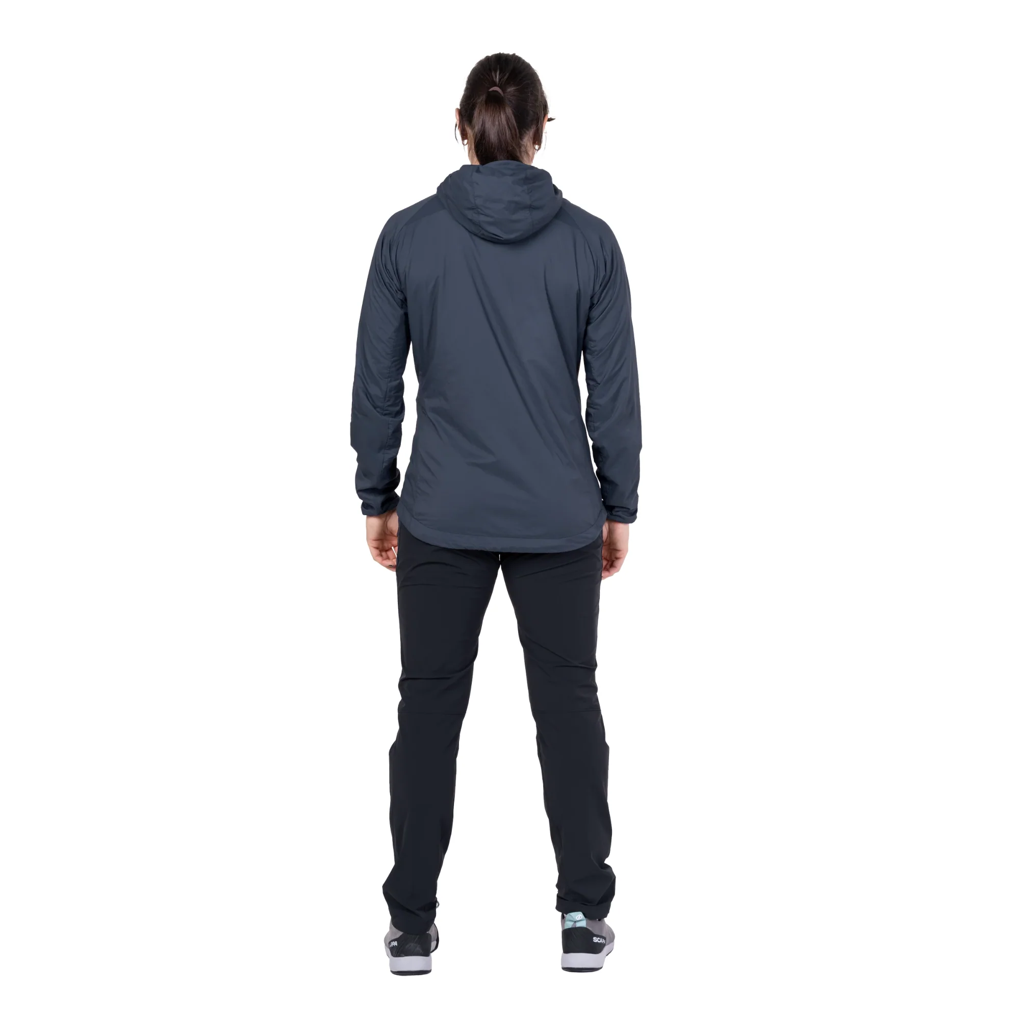 Mountain Equipment Women's Aerotherm Hooded Softshell Jacket (Blue Nights) - Image 11