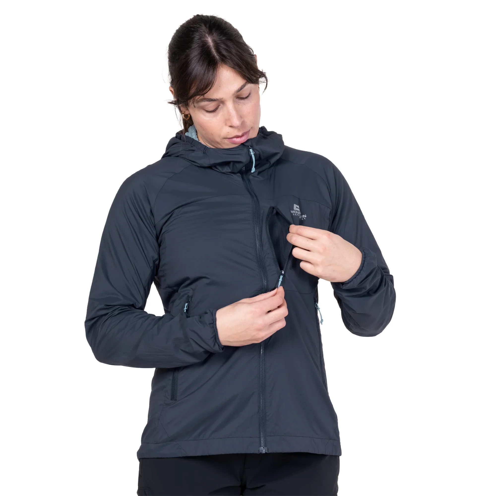 Mountain Equipment Women's Aerotherm Hooded Softshell Jacket (Blue Nights) - Image 2