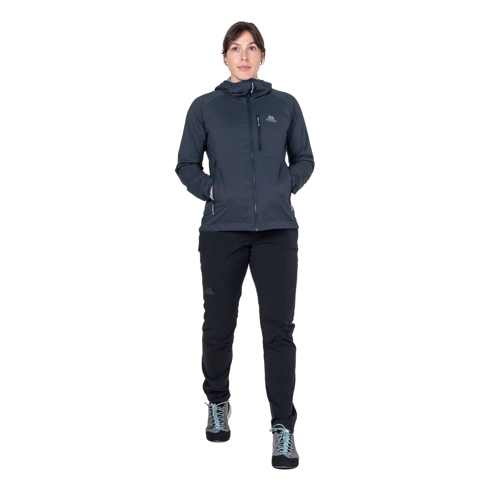 Mountain Equipment Women's Aerotherm Hooded Softshell Jacket (Blue Nights) - Image 7