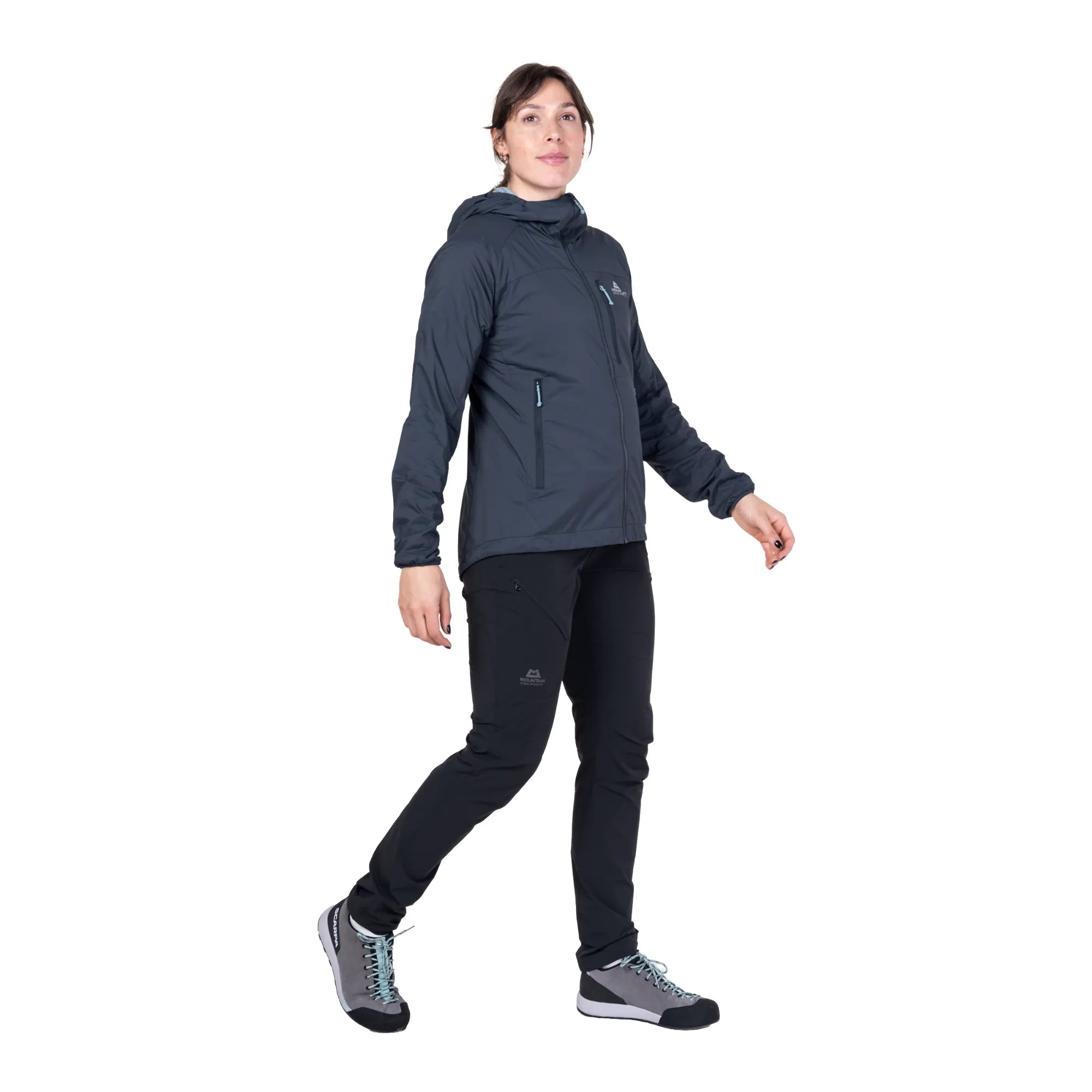Mountain Equipment Women's Aerotherm Hooded Softshell Jacket (Blue Nights) - Image 8