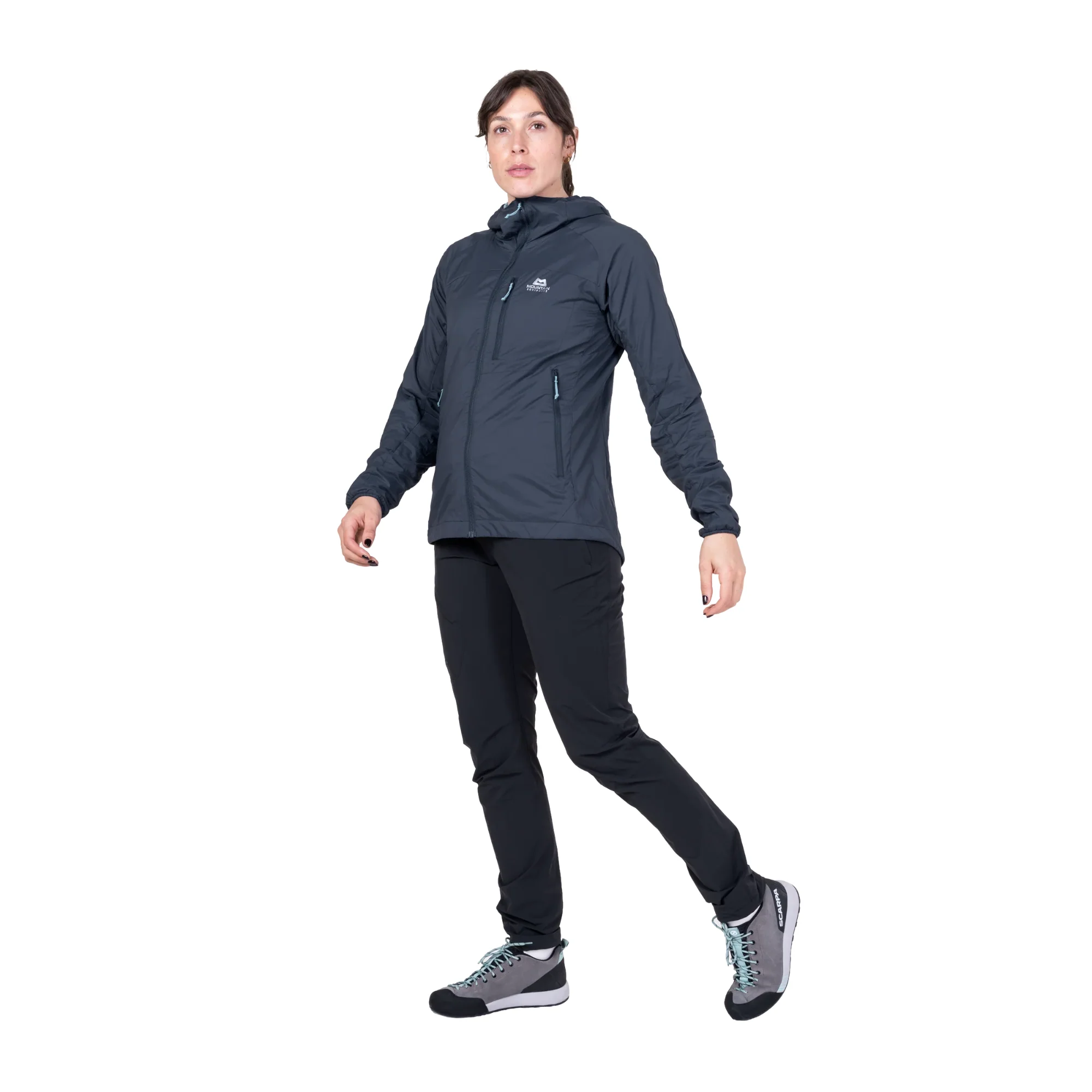 Mountain Equipment Women's Aerotherm Hooded Softshell Jacket (Blue Nights) - Image 9