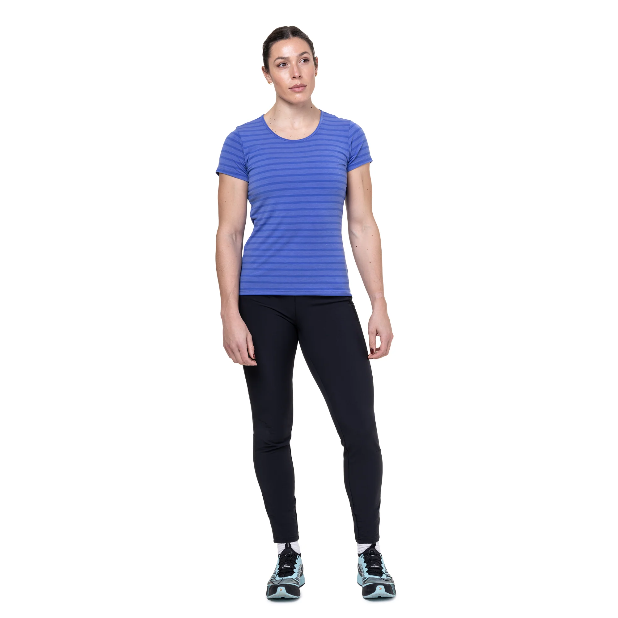 Mountain Equipment Women's Groundup Stripe Short Sleeve Technical Tee (Vivid Stripe) - Image 3