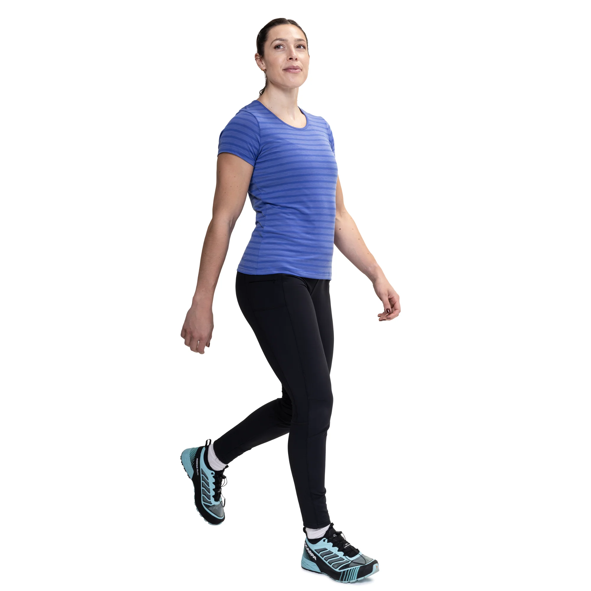 Mountain Equipment Women's Groundup Stripe Short Sleeve Technical Tee (Vivid Stripe) - Image 5