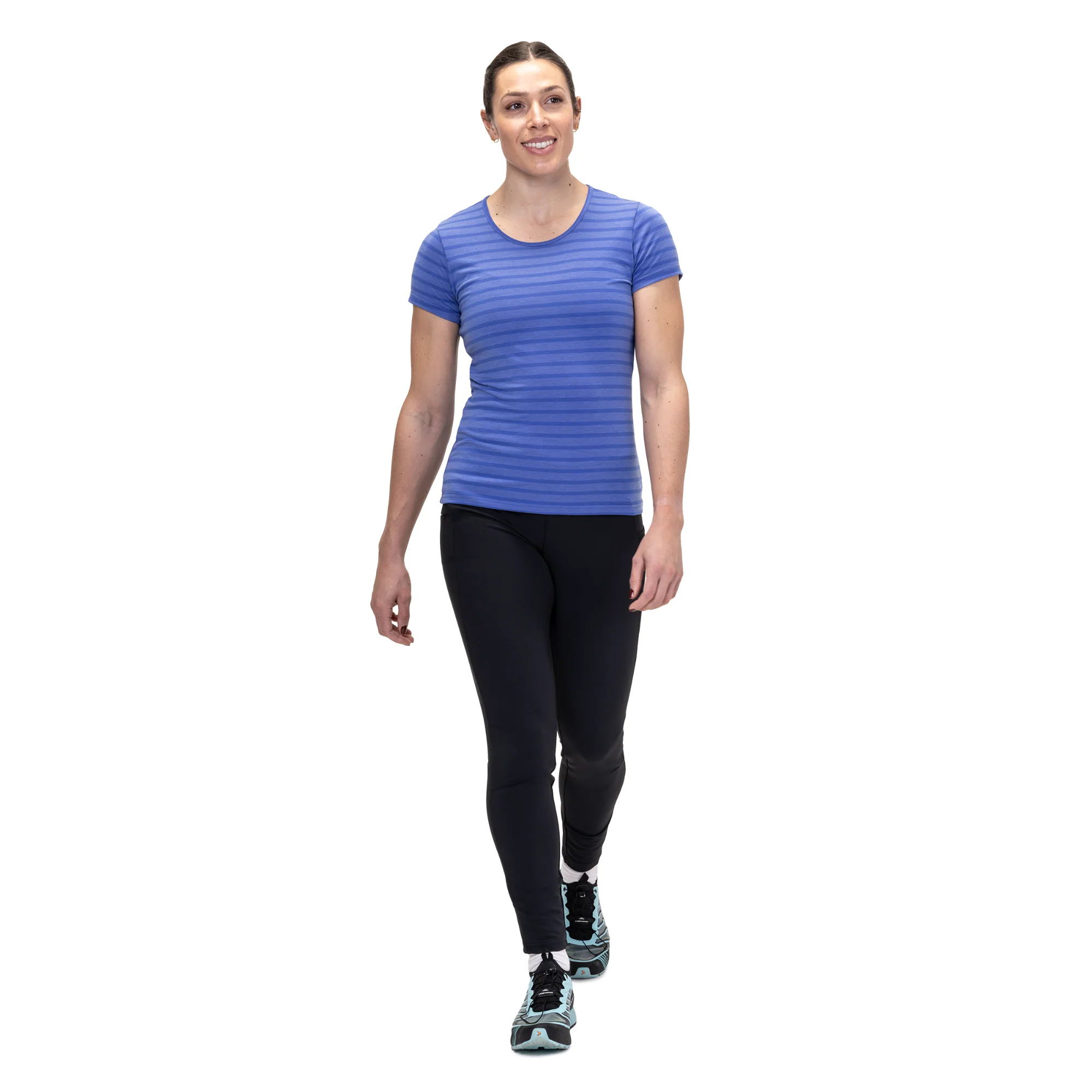 Mountain Equipment Women's Groundup Stripe Short Sleeve Technical Tee (Vivid Stripe) - Image 6