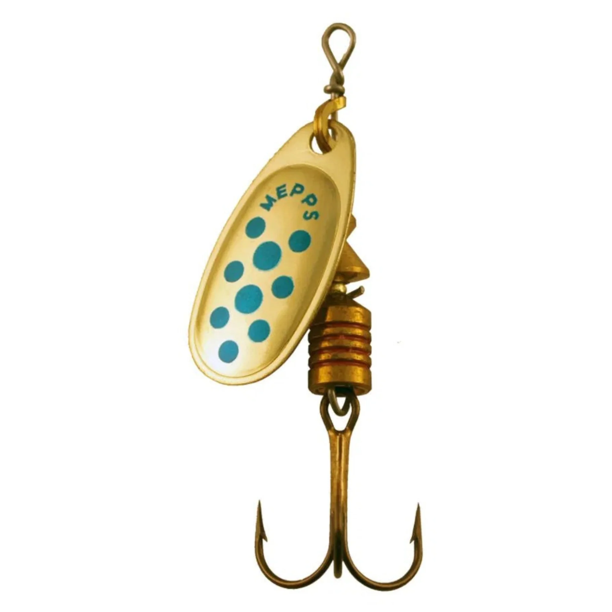 Mepps Comet Decoree Spinning Metal Lure (6.5g/Size 3)(Gold/Blue Dot)