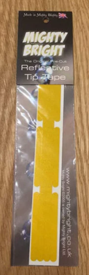 Dennett Mighty Bright Reflective Tip Tape (Yellow)(4 Strips)