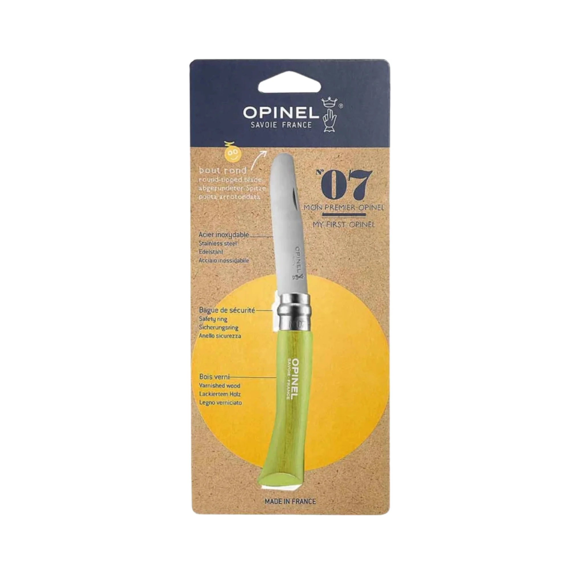 My First Opinel Kids #7 Stainless Steel Round Ended Knife (Apple) - Image 2